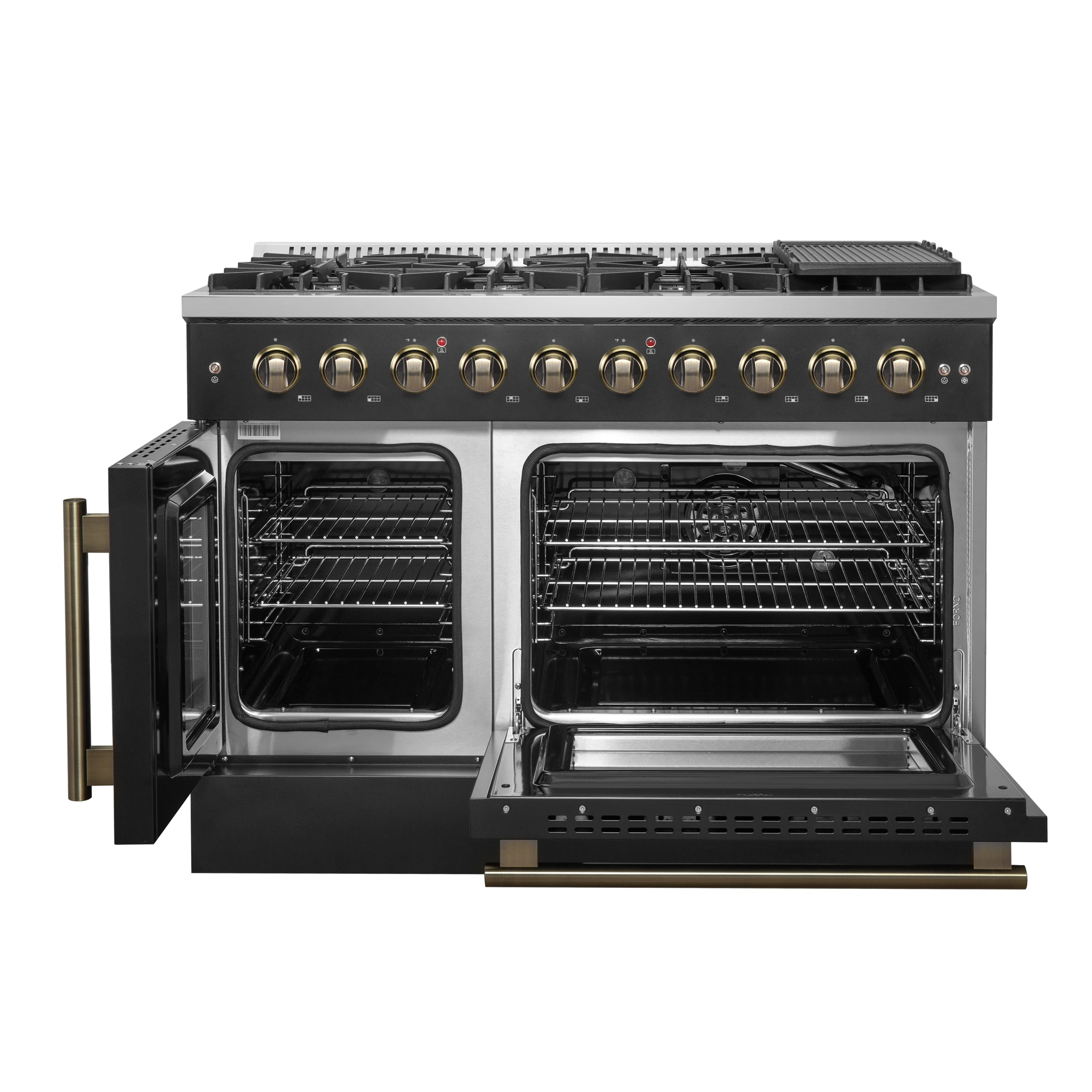 Galiano 48" Freestanding French Door Gas Range in FFSGS644448BLK
