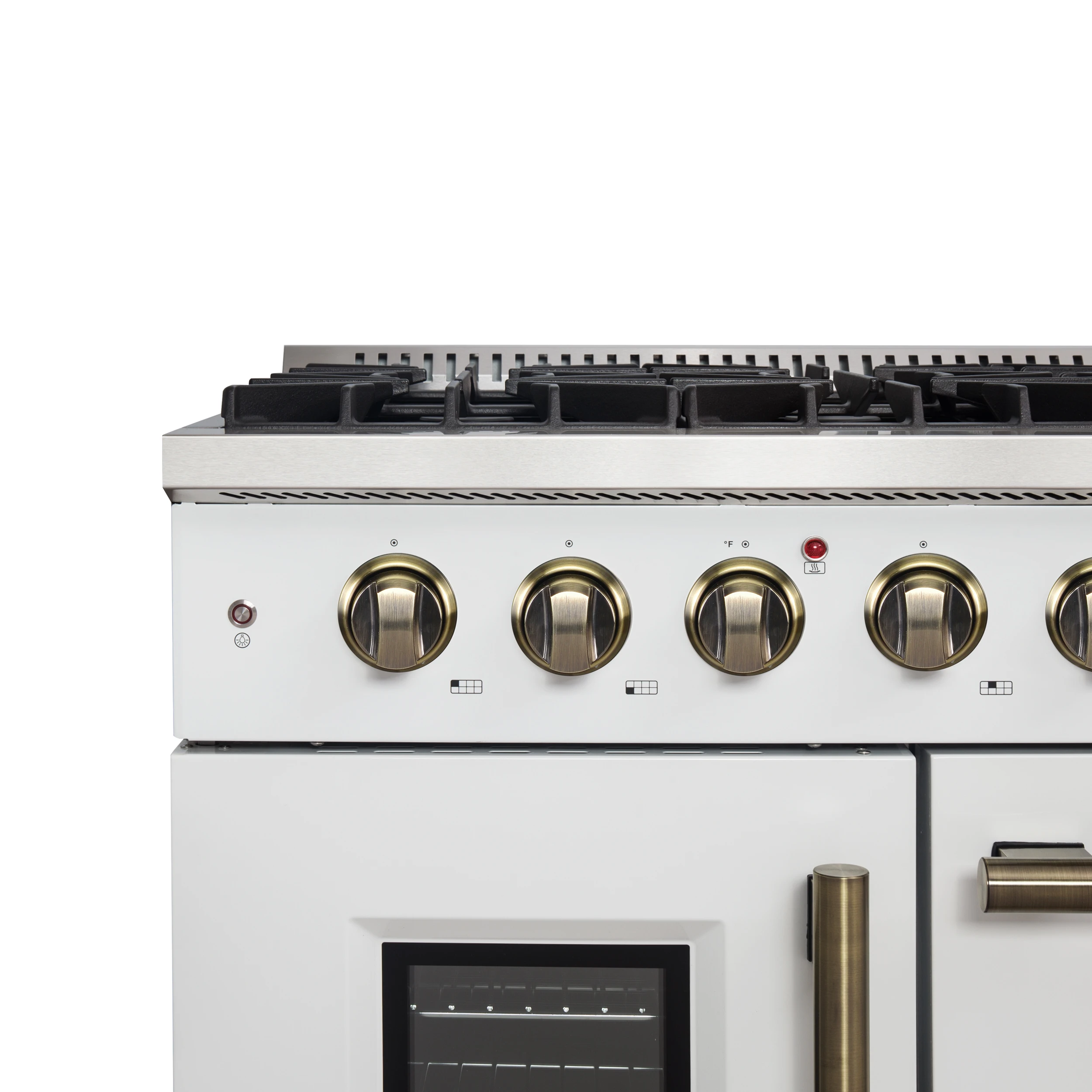 Galiano 48-Inch Freestanding French Door Gas Range, & Antique Brass FFSGS644448WHT