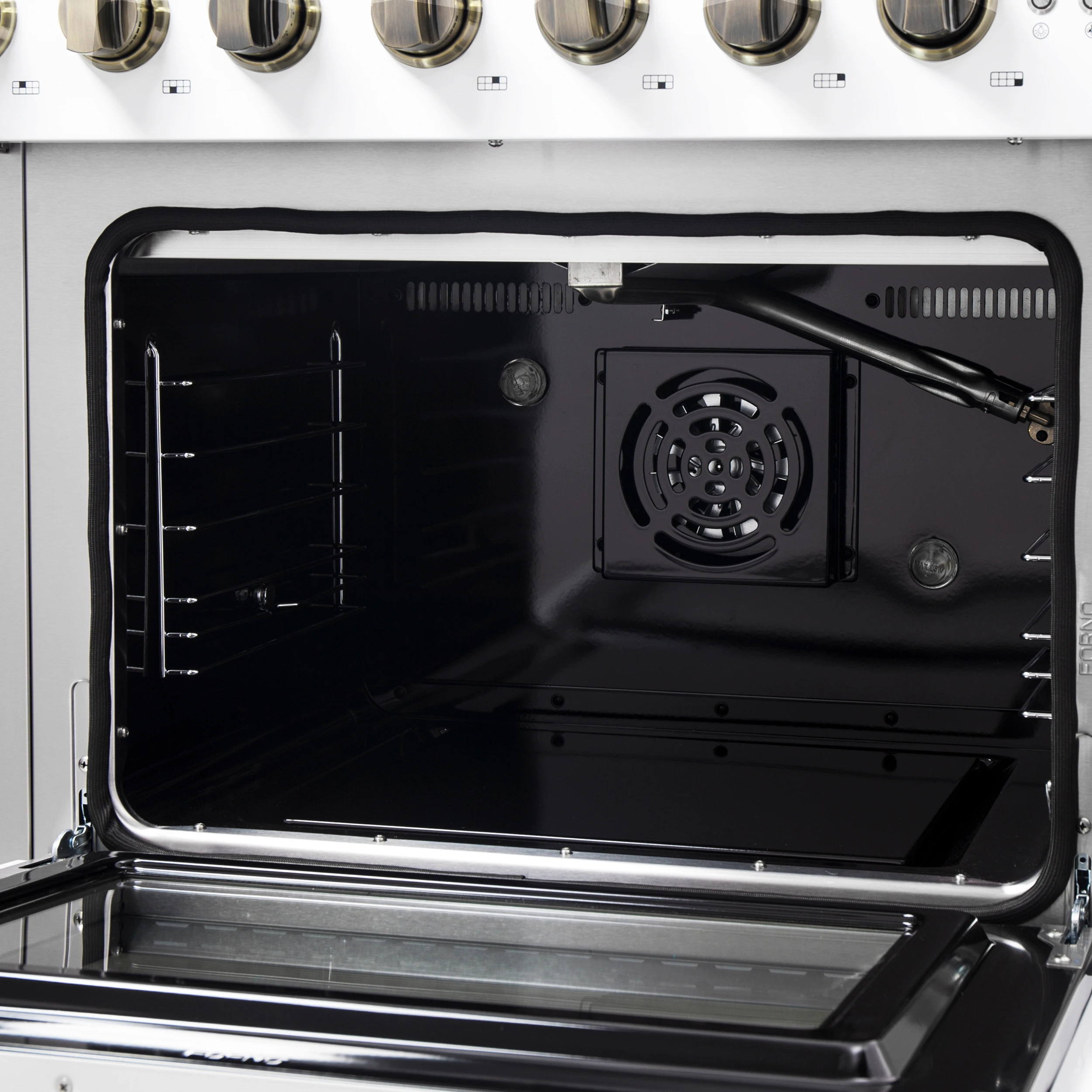 Galiano 48-Inch Freestanding French Door Gas Range, & Antique Brass FFSGS644448WHT