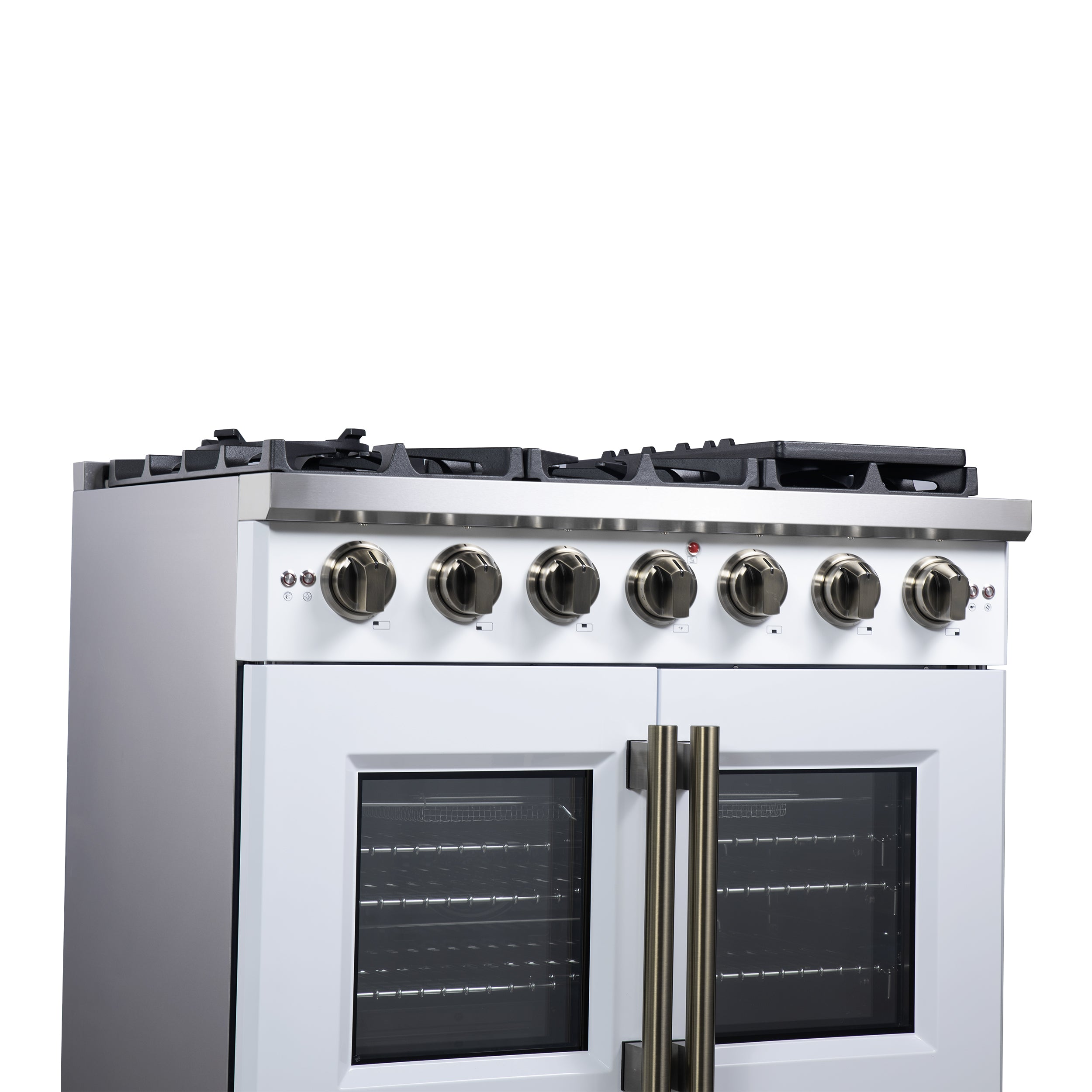 Capriasca 36-Inch Freestanding French Door Gas Range, 6 Burners, Convection Oven, Energy Efficient FFSGS646036WHT