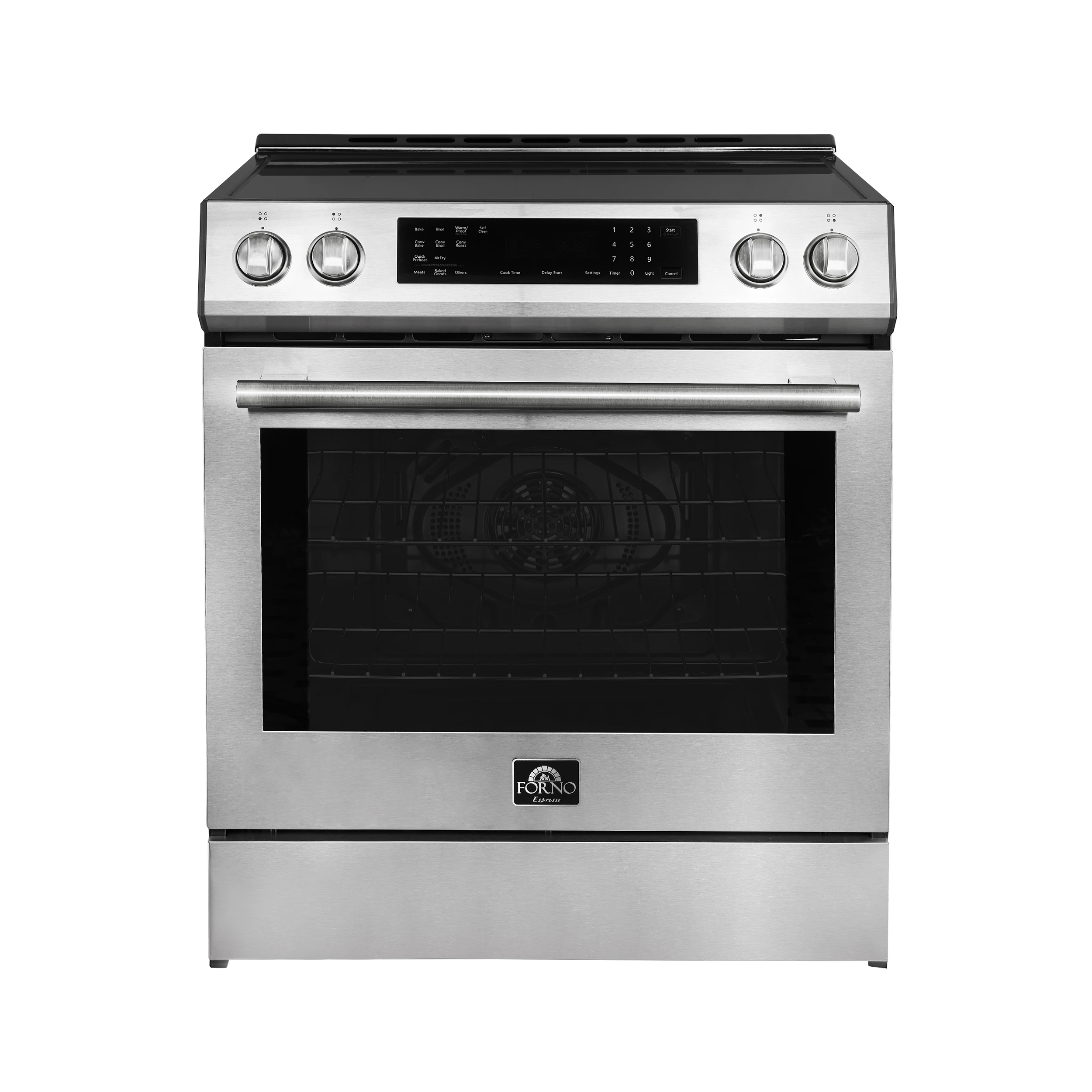 Donatello Espresso 30-Inch Slide-In Induction Range, Convection Oven, 5 Cooking Zones, Touch Control Panel FFSIN090530