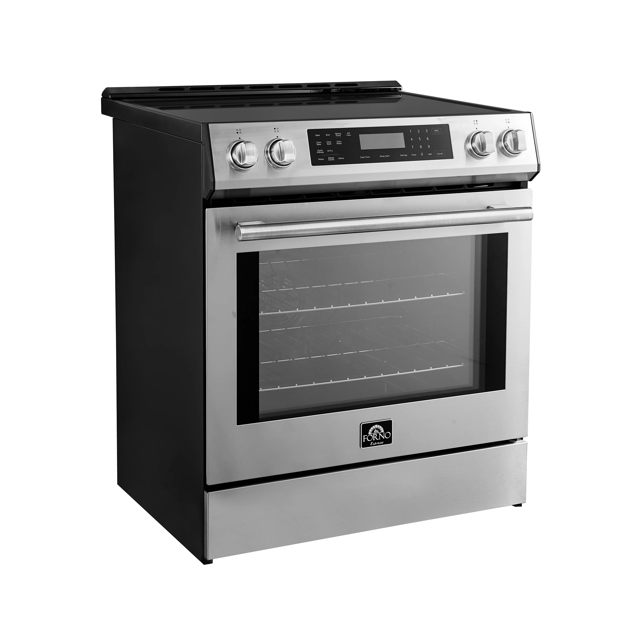 Donatello Espresso 30-Inch Slide-In Induction Range, Convection Oven, 5 Cooking Zones, Touch Control Panel FFSIN090530