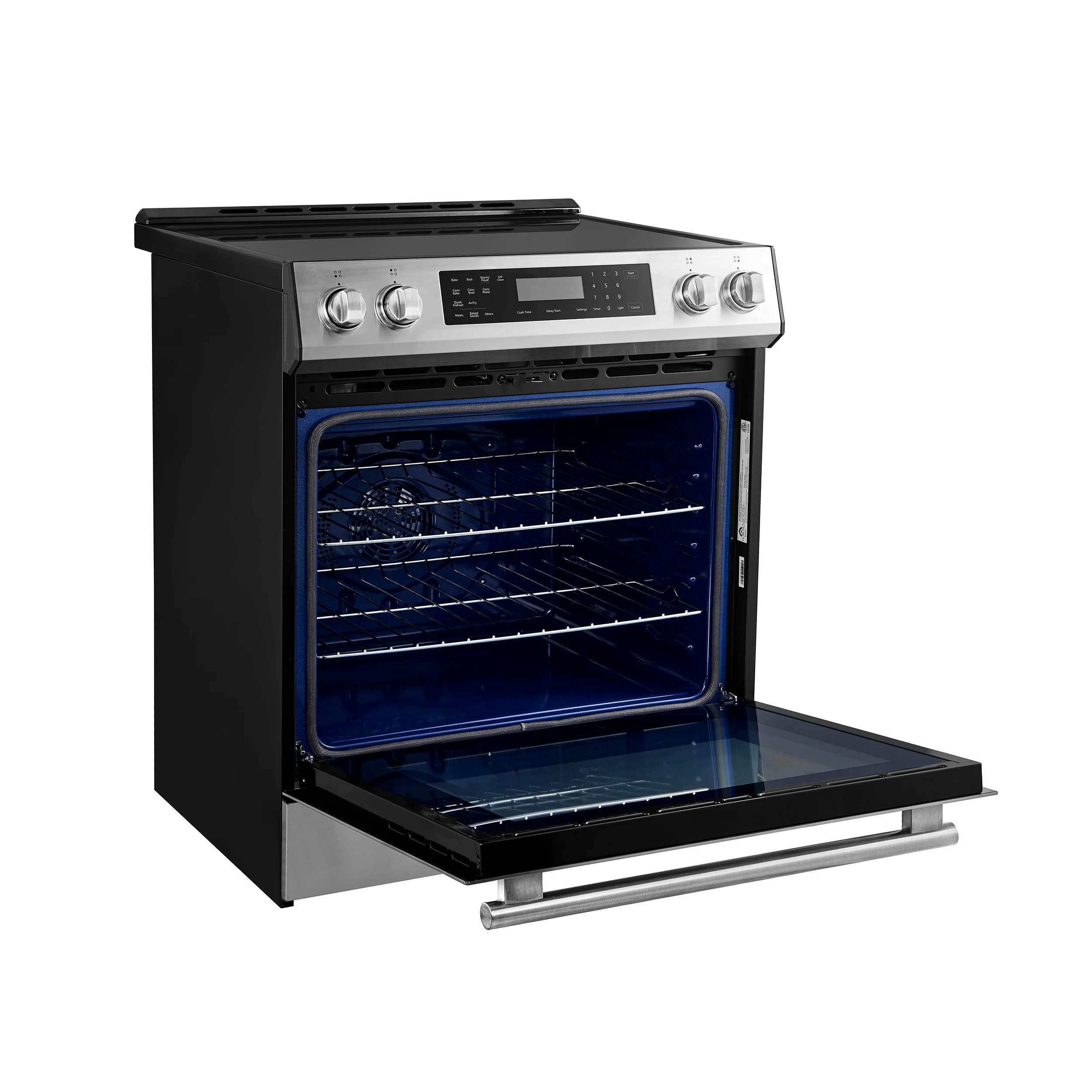 Donatello Espresso 30-Inch Slide-In Induction Range, Convection Oven, 5 Cooking Zones, Touch Control Panel FFSIN090530