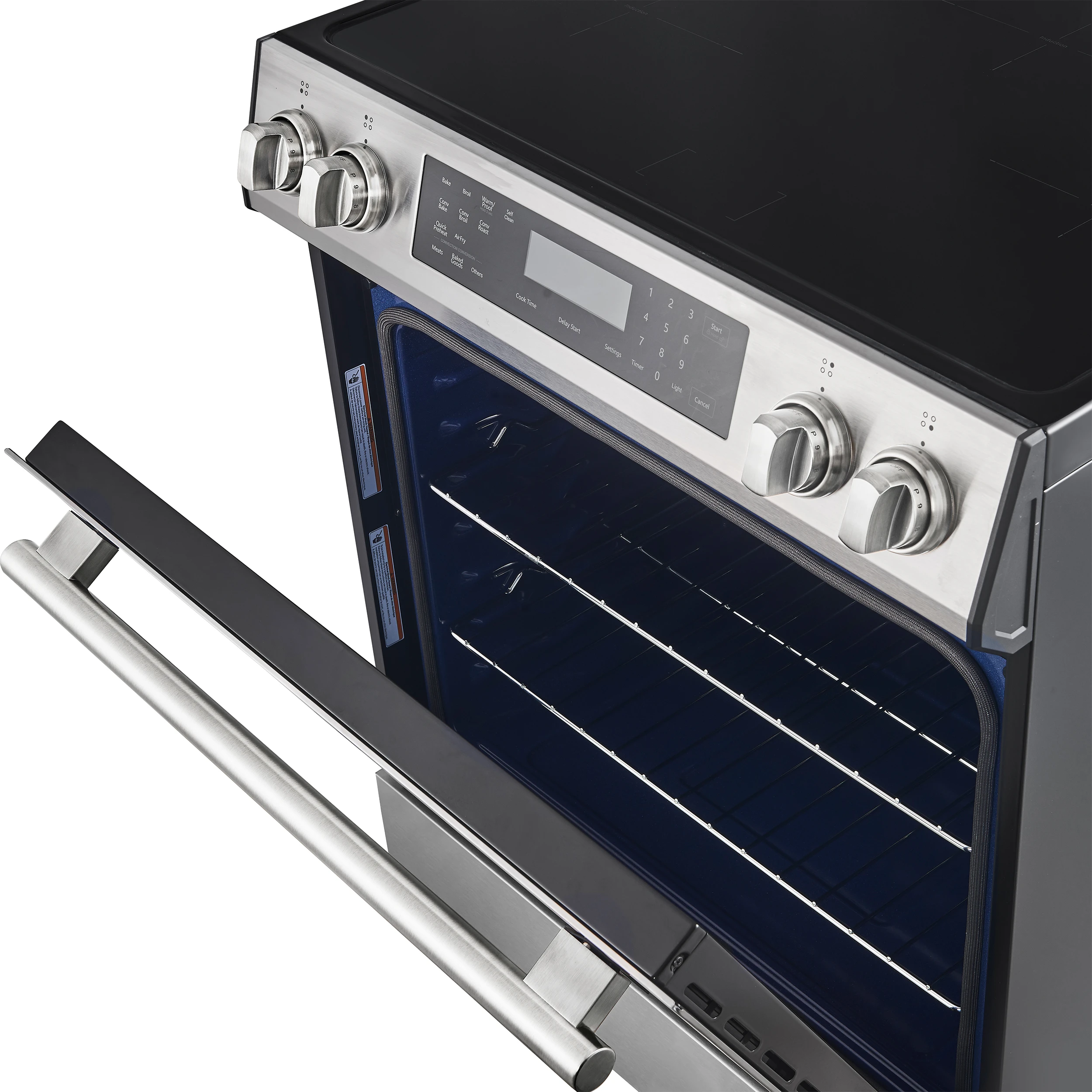 Donatello Espresso 30-Inch Slide-In Induction Range, Convection Oven, 5 Cooking Zones, Touch Control Panel FFSIN090530