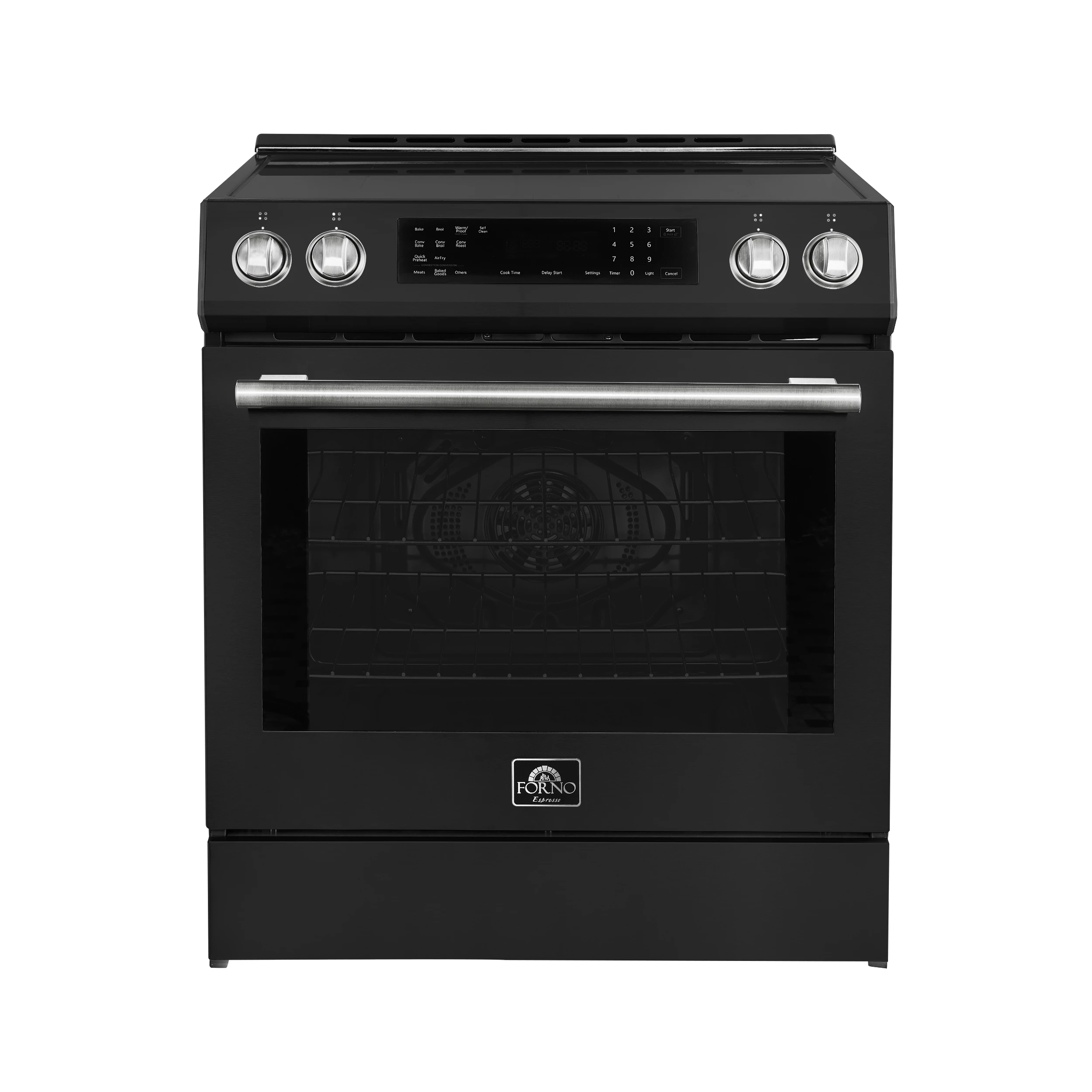 Donatello Espresso 30-Inch Slide-In Induction Range, Convection Oven, 5 Cooking Zones, Touch Control Panel FFSIN090530BLK