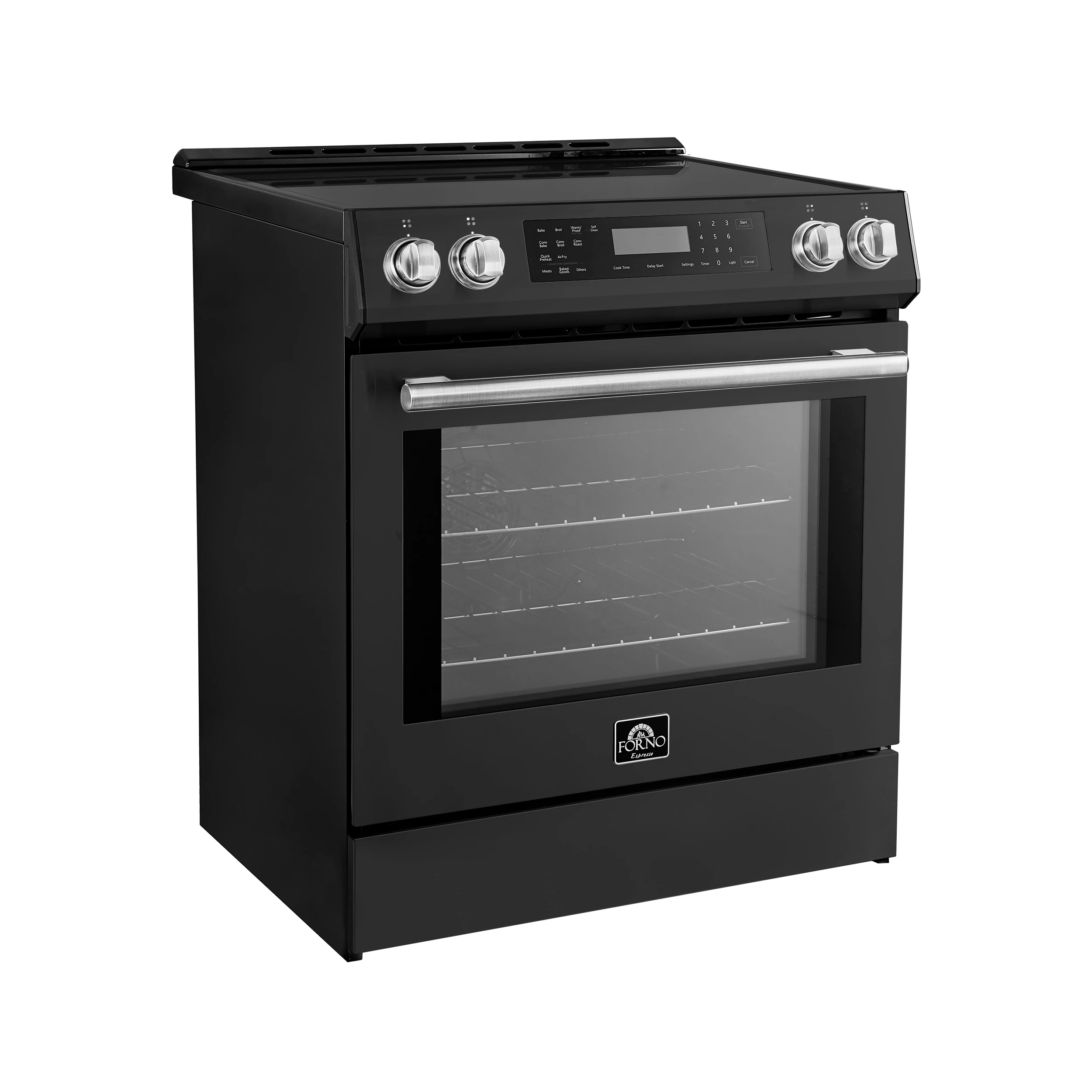 Donatello Espresso 30-Inch Slide-In Induction Range, Convection Oven, 5 Cooking Zones, Touch Control Panel FFSIN090530BLK