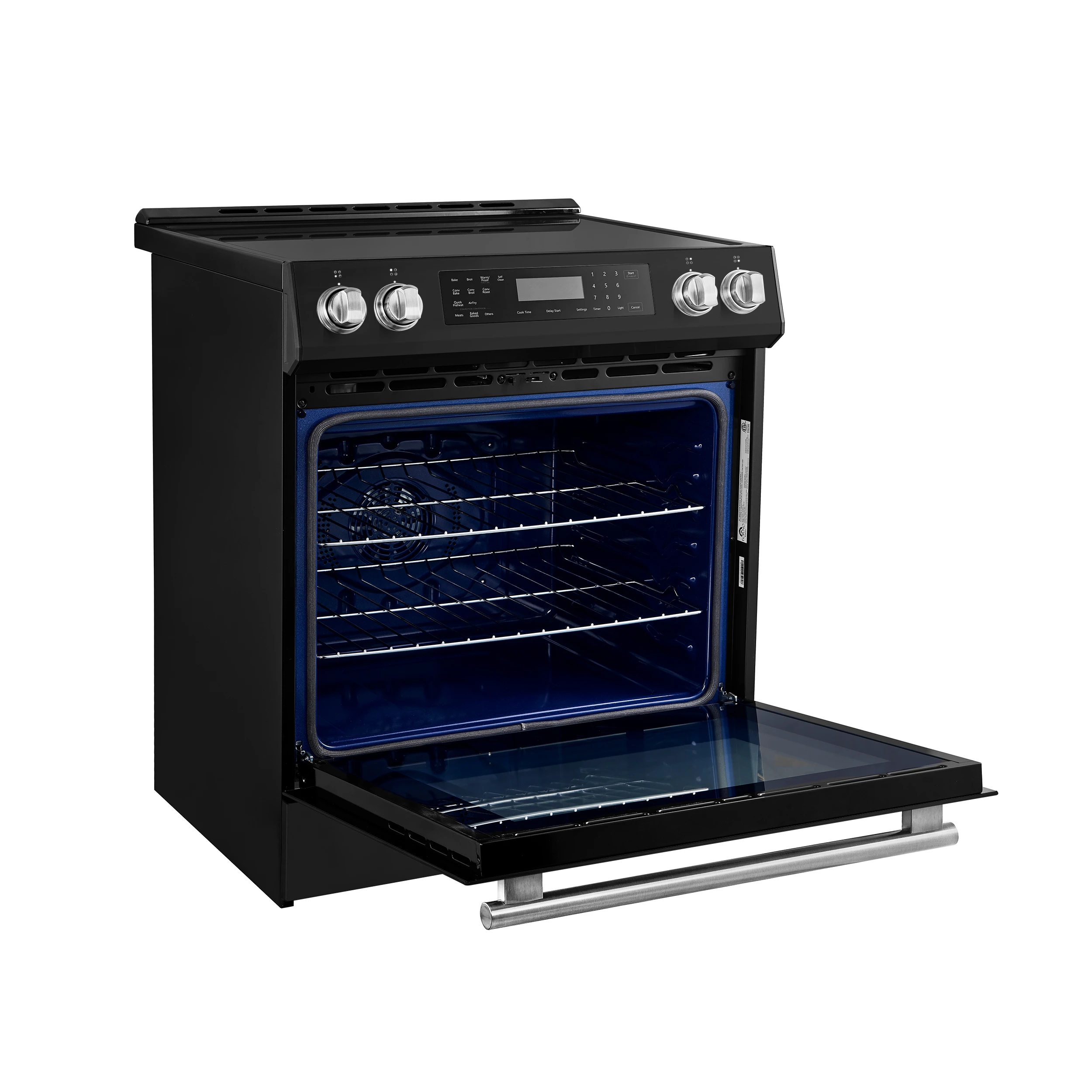 Donatello Espresso 30-Inch Slide-In Induction Range, Convection Oven, 5 Cooking Zones, Touch Control Panel FFSIN090530BLK
