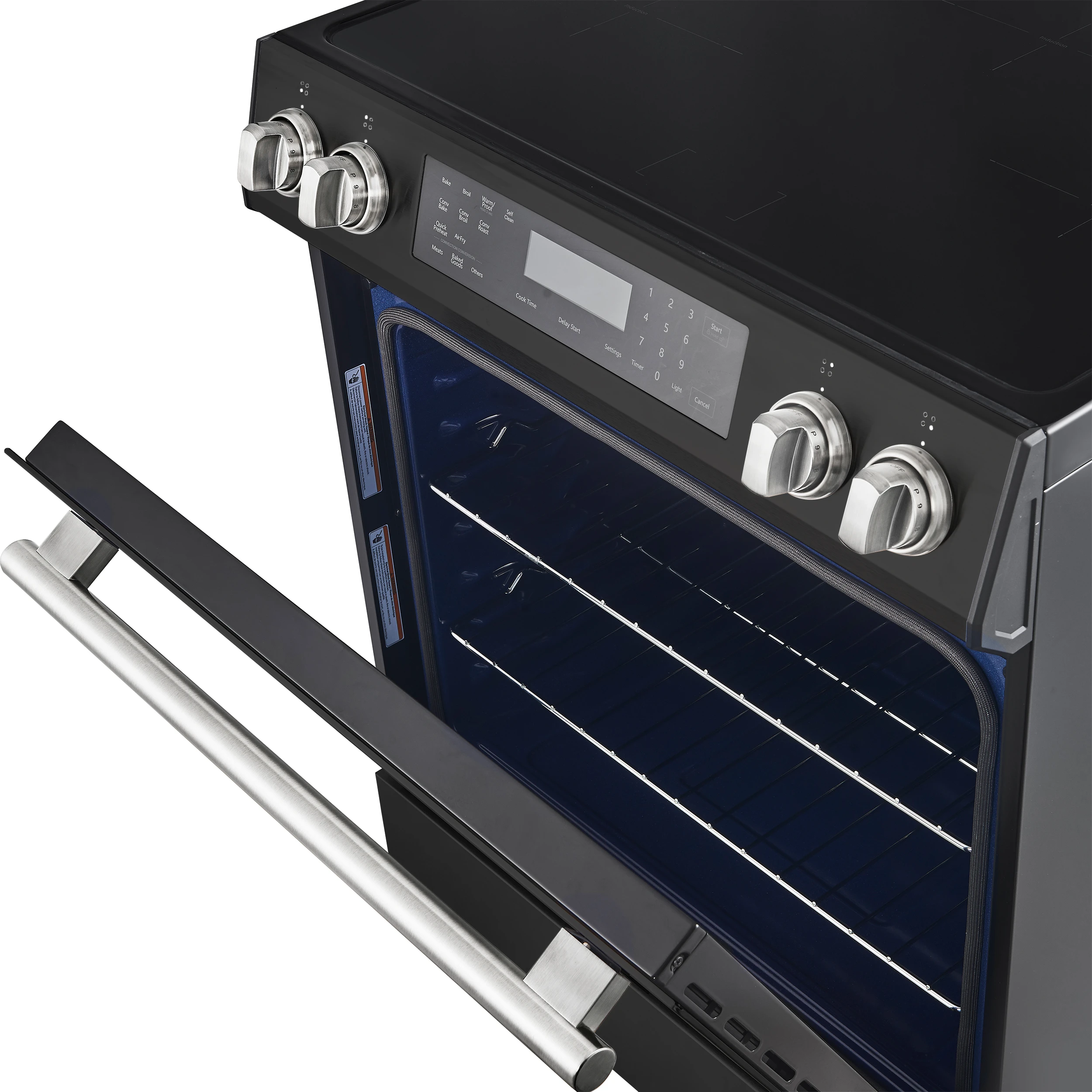 Donatello Espresso 30-Inch Slide-In Induction Range, Convection Oven, 5 Cooking Zones, Touch Control Panel FFSIN090530BLK