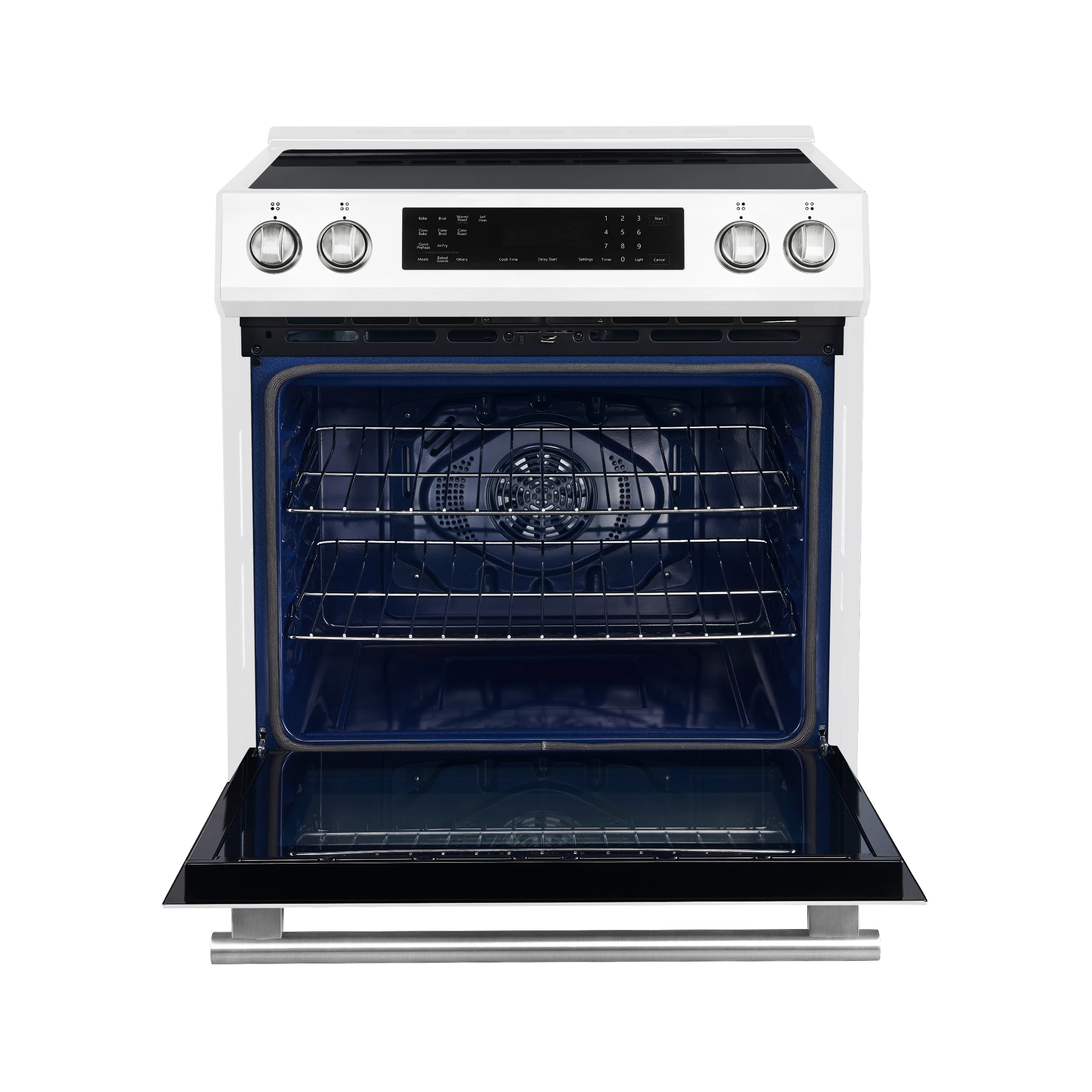 Donatello Espresso 30-Inch Slide-In Induction Range, Convection Oven, 5 Cooking Zones, Touch Control Panel FFSIN090530WHT