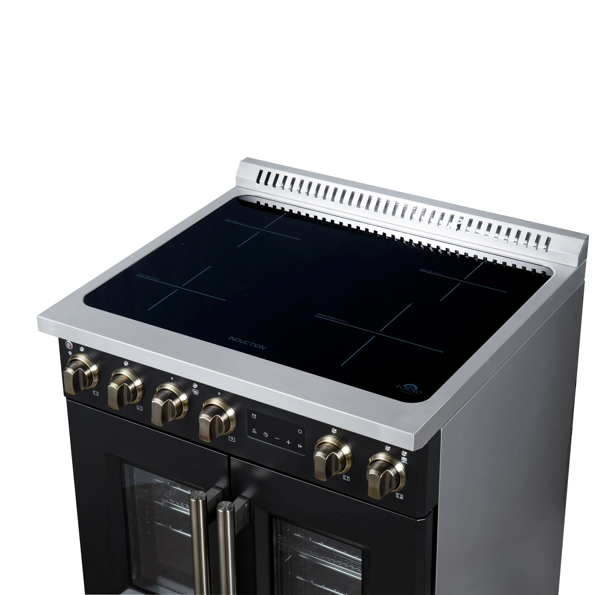 Torino French Door 30 Inch Induction Range with Air Fryer, Air Sous Vide & True Convection, Dual Broiler, FFSIN095030BLK