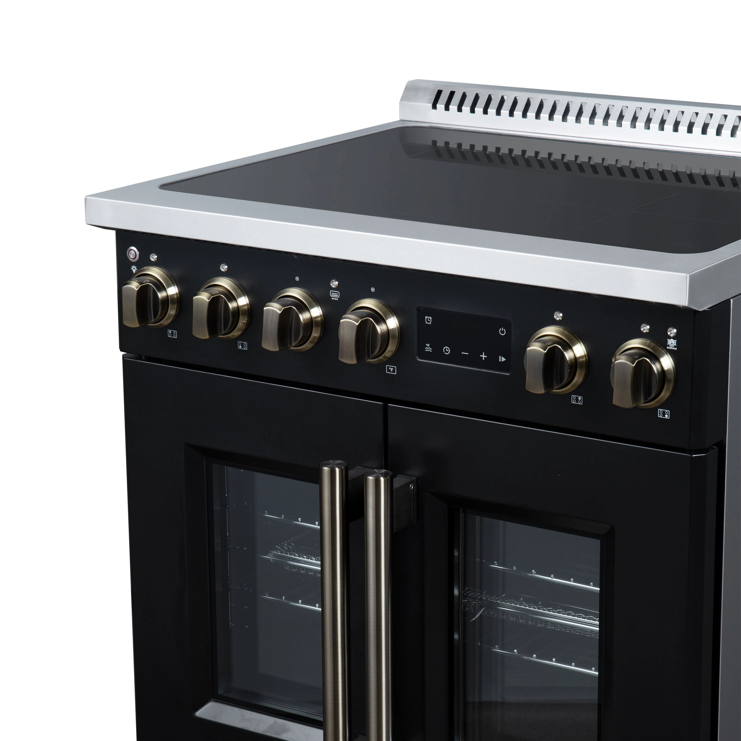 Torino French Door 30 Inch Induction Range with Air Fryer, Air Sous Vide & True Convection, Dual Broiler, FFSIN095030BLK