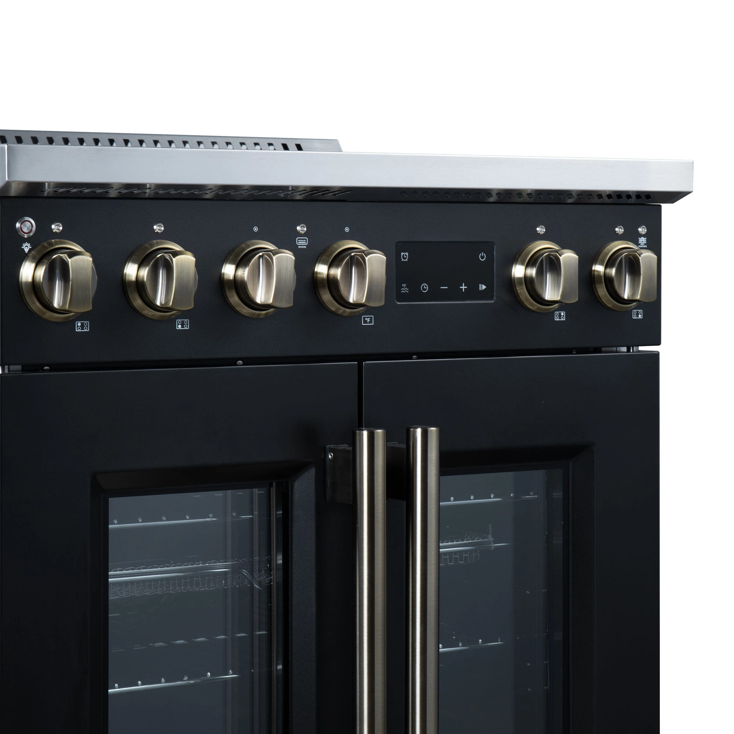 Torino French Door 30 Inch Induction Range with Air Fryer, Air Sous Vide & True Convection, Dual Broiler, FFSIN095030BLK