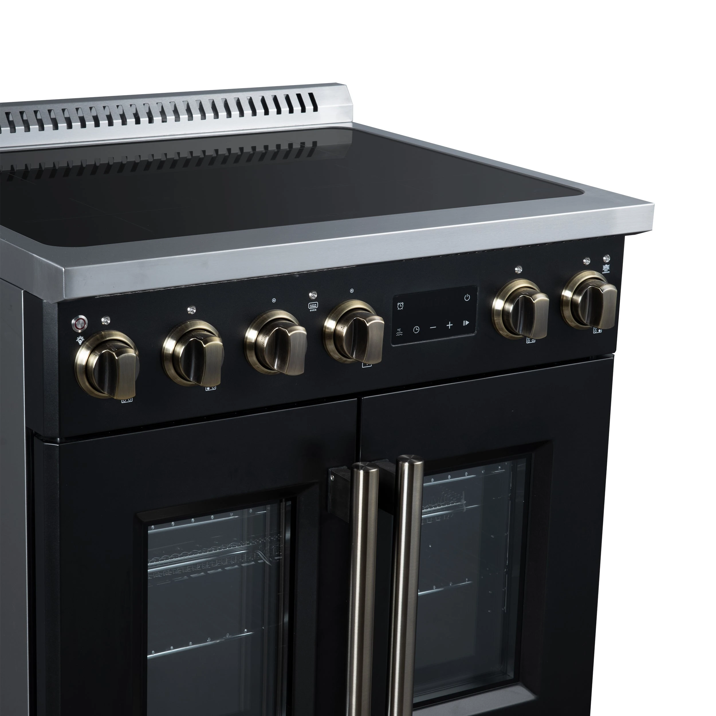 Torino French Door 30 Inch Induction Range with Air Fryer, Air Sous Vide & True Convection, Dual Broiler, FFSIN095030BLK