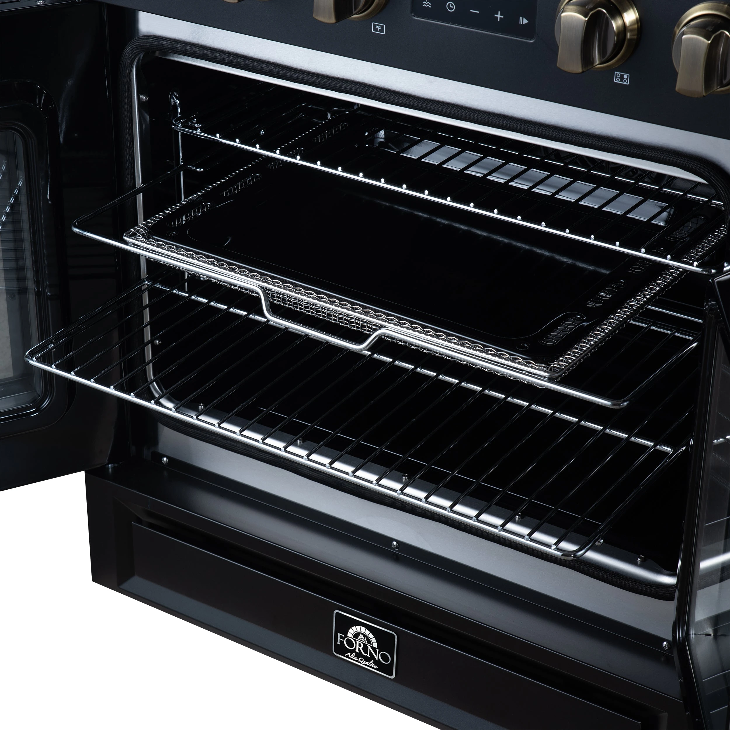 Torino French Door 30 Inch Induction Range with Air Fryer, Air Sous Vide & True Convection, Dual Broiler, FFSIN095030BLK