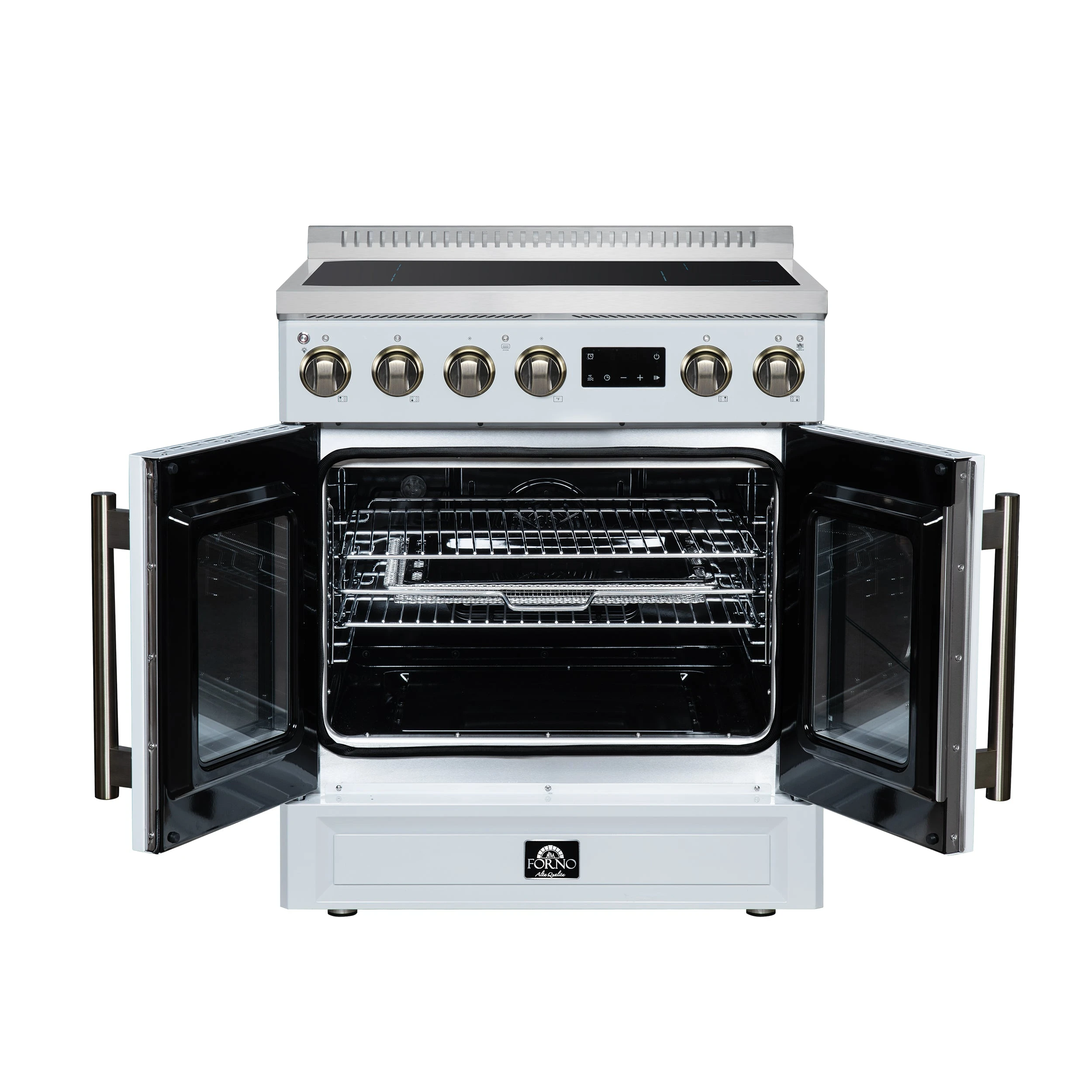 Torino French Door 30 Inch Induction Range with Air Fryer, Air Sous Vide & True Convection, Dual Broiler, FFSIN095030WHT