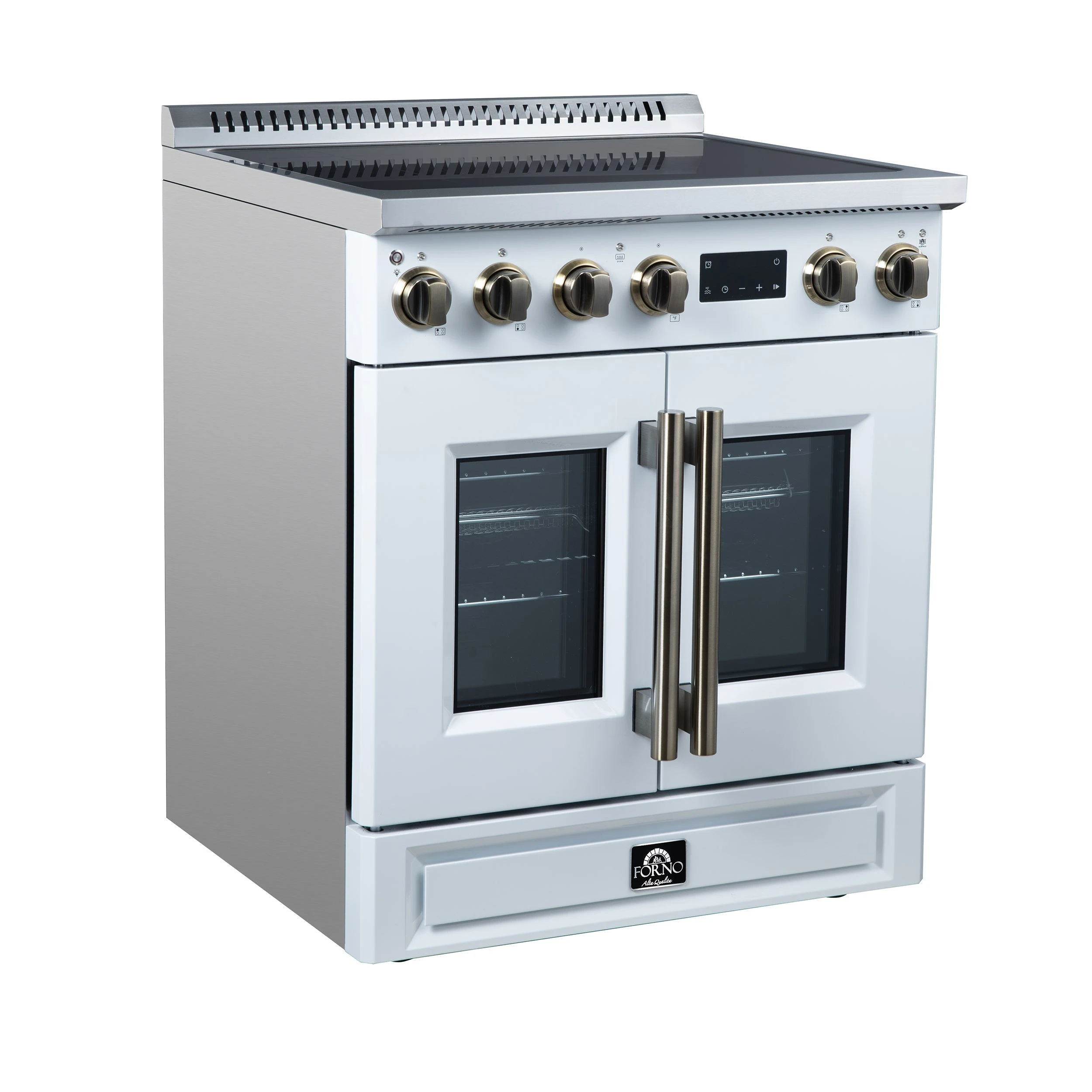 Torino French Door 30 Inch Induction Range with Air Fryer, Air Sous Vide & True Convection, Dual Broiler, FFSIN095030WHT