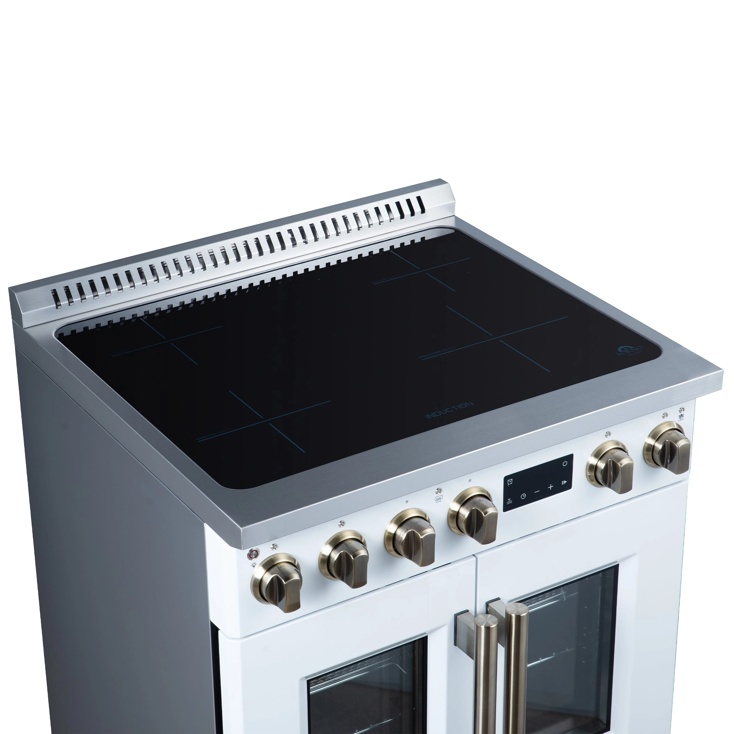 Torino French Door 30 Inch Induction Range with Air Fryer, Air Sous Vide & True Convection, Dual Broiler, FFSIN095030WHT