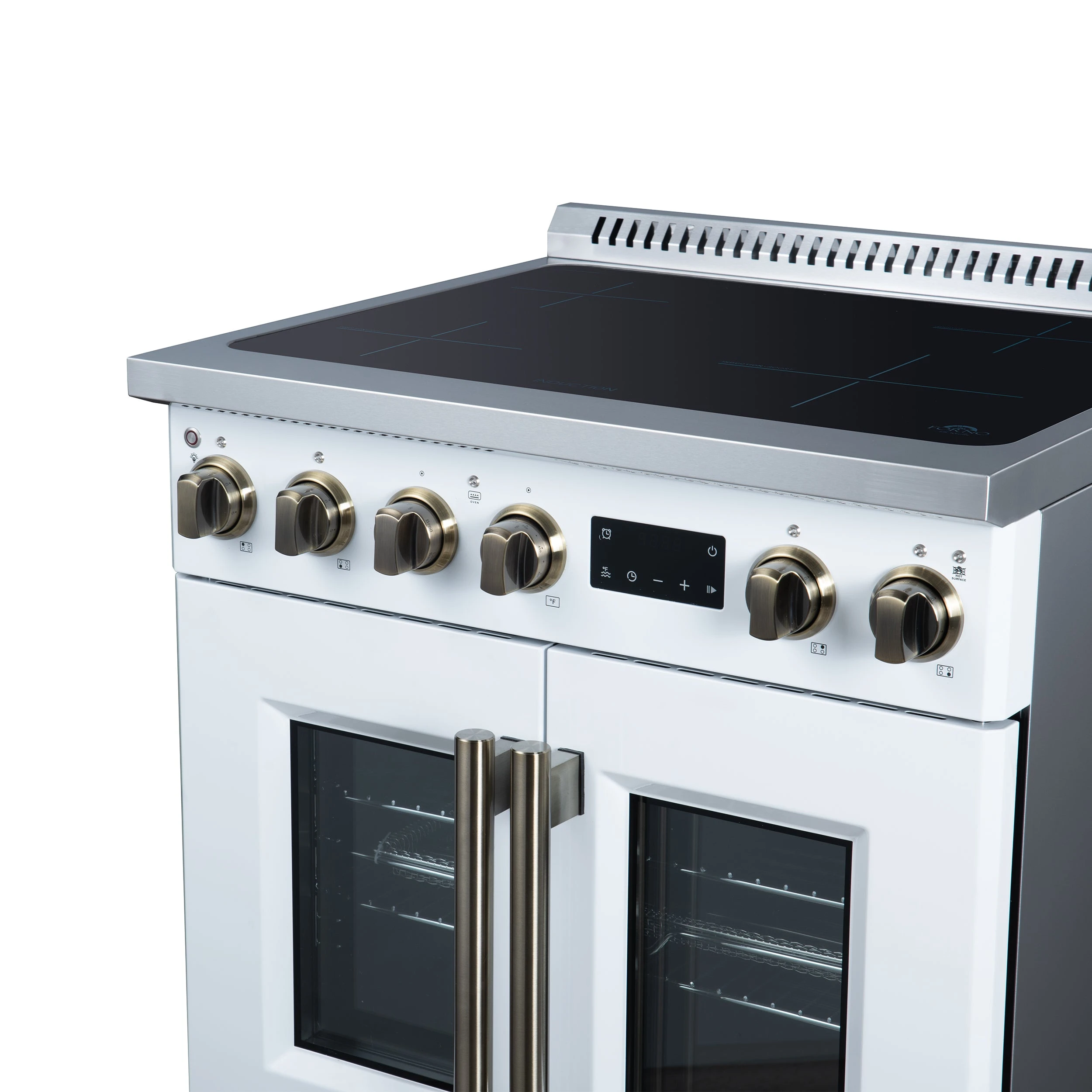 Torino French Door 30 Inch Induction Range with Air Fryer, Air Sous Vide & True Convection, Dual Broiler, FFSIN095030WHT