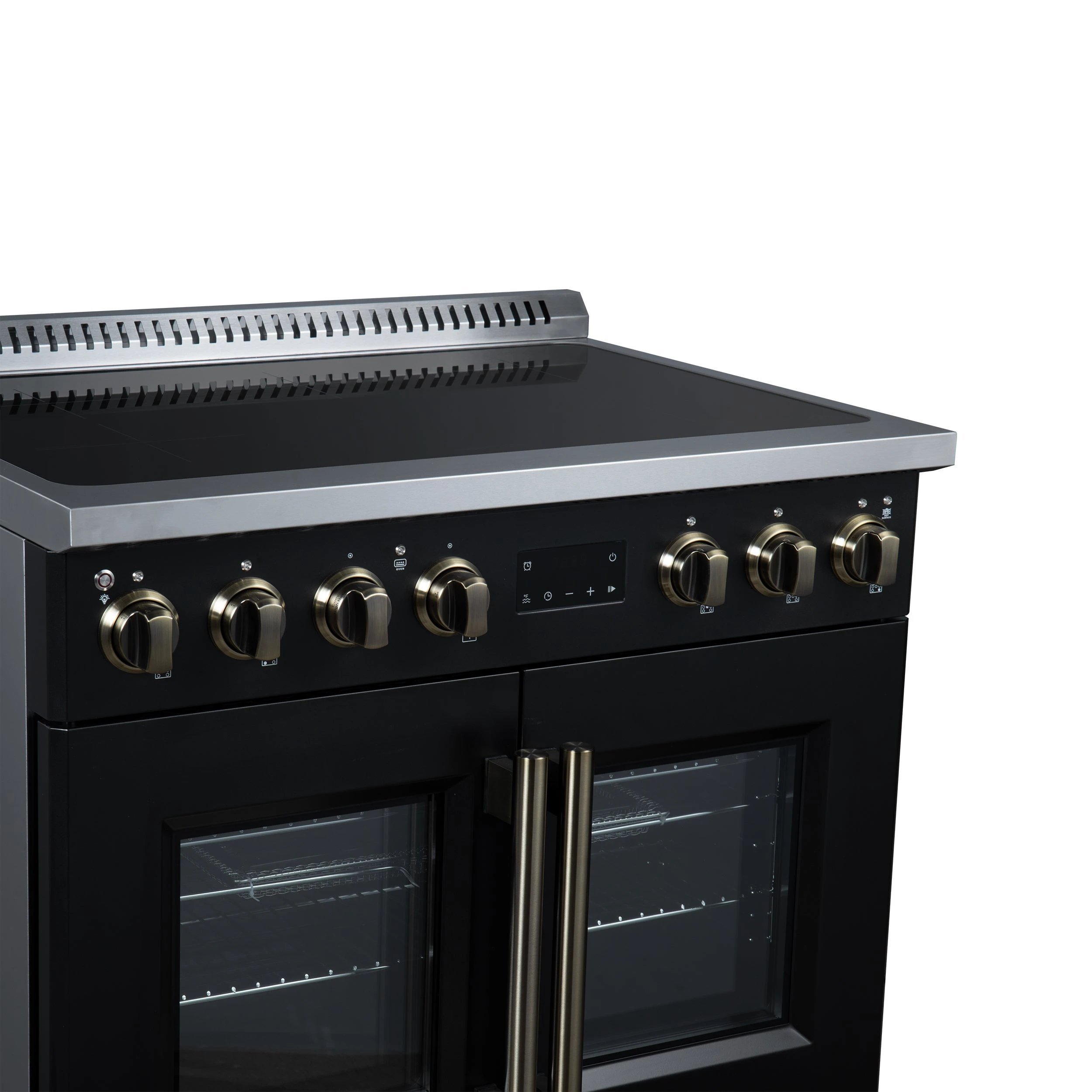 Torino French Door 36 Inch Induction Range with Air Fryer, Air Sous Vide & True Convection, Dual Broiler, FFSIN095036BLK