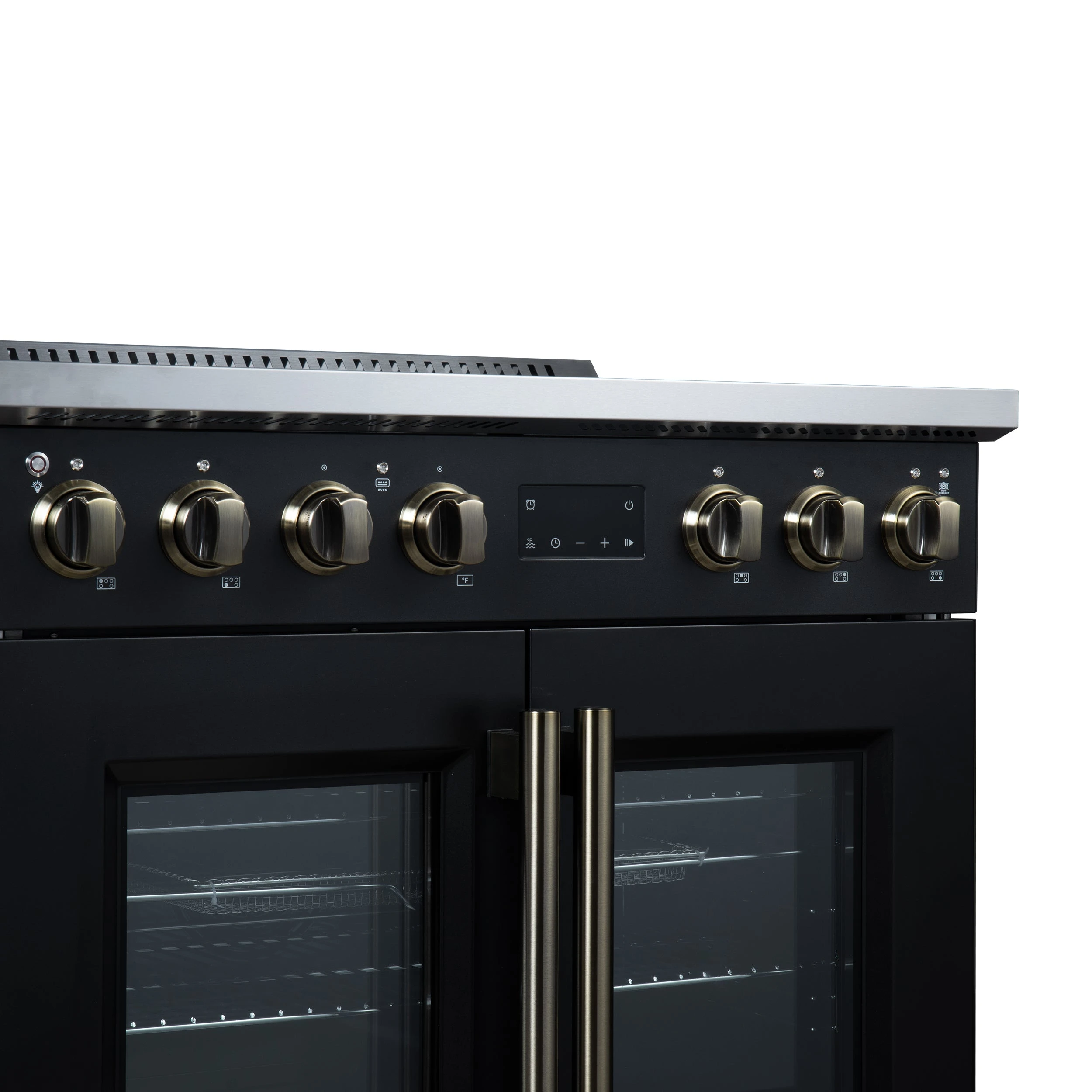 Torino French Door 36 Inch Induction Range with Air Fryer, Air Sous Vide & True Convection, Dual Broiler, FFSIN095036BLK