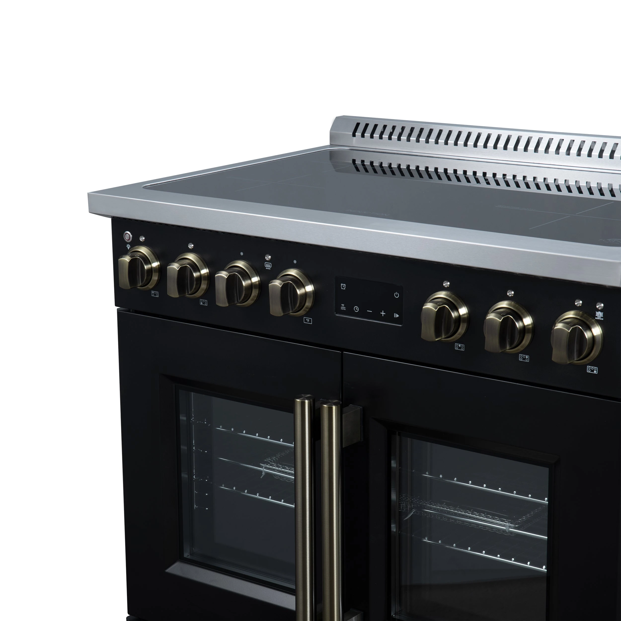 Torino French Door 36 Inch Induction Range with Air Fryer, Air Sous Vide & True Convection, Dual Broiler, FFSIN095036BLK