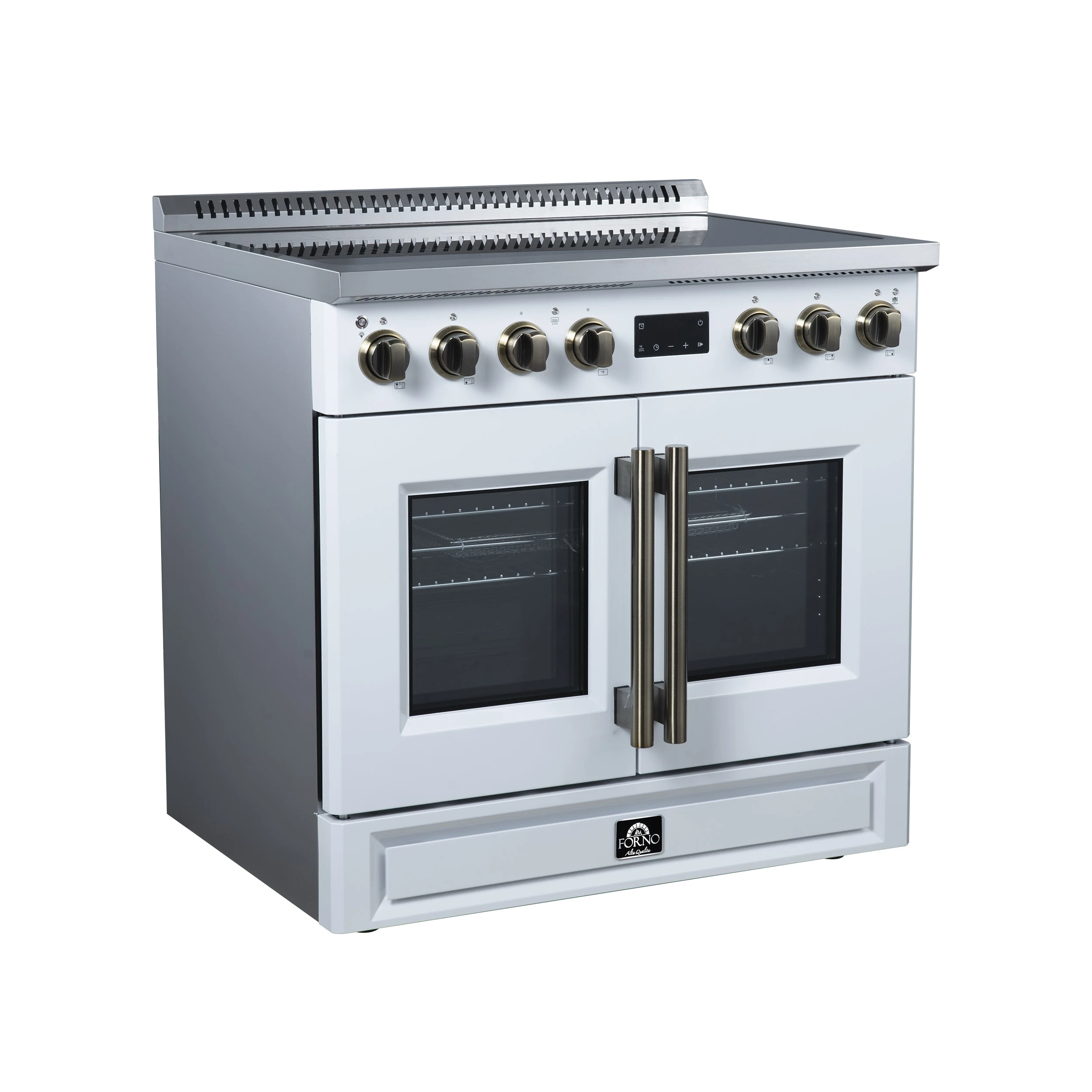 Torino French Door 36 Inch Induction Range with Air Fryer, Air Sous Vide & True Convection, Dual Broiler, FFSIN095036WHT