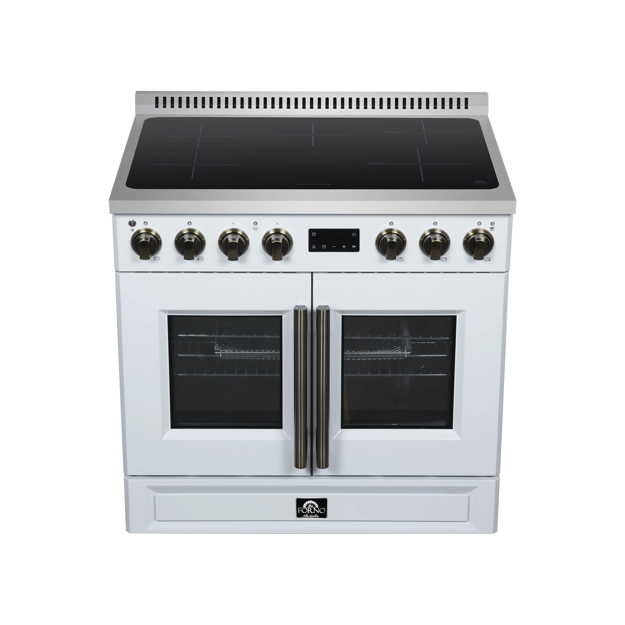 Torino French Door 36 Inch Induction Range with Air Fryer, Air Sous Vide & True Convection, Dual Broiler, FFSIN095036WHT