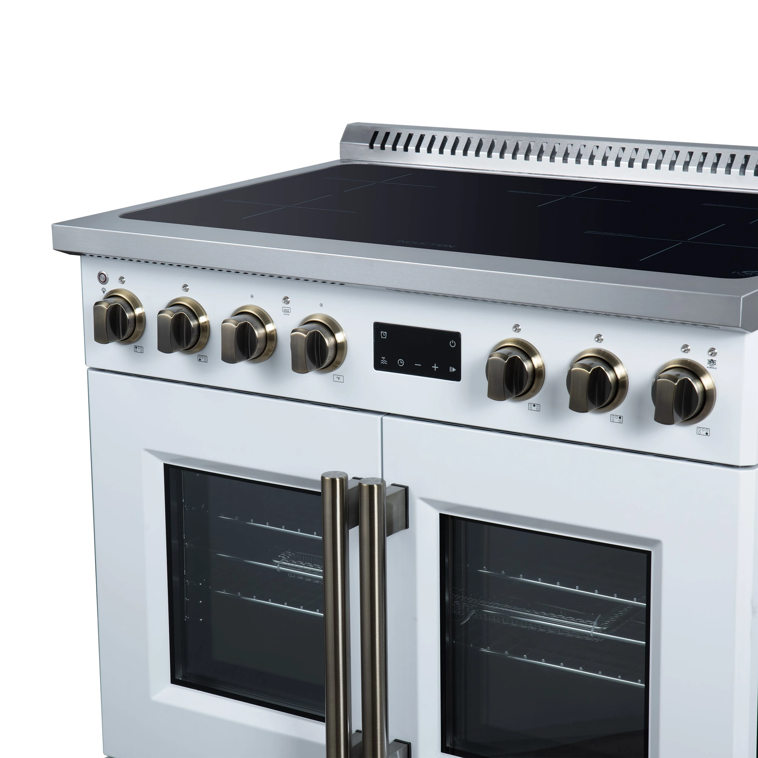 Torino French Door 36 Inch Induction Range with Air Fryer, Air Sous Vide & True Convection, Dual Broiler, FFSIN095036WHT