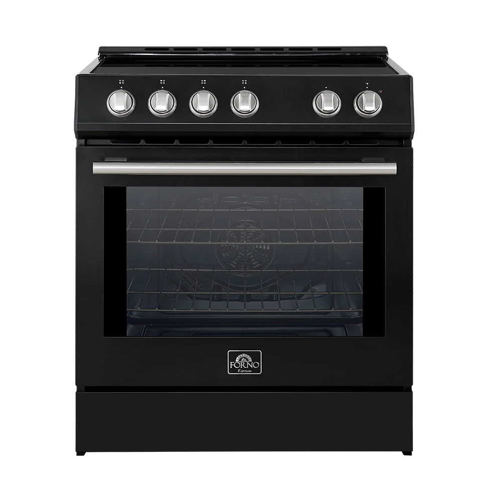 Leonardo Espresso 30-Inch Slide-In Induction Range, Convection Oven, 5 Cooking Zones, Touch Control Panel FFSIN098230BLK
