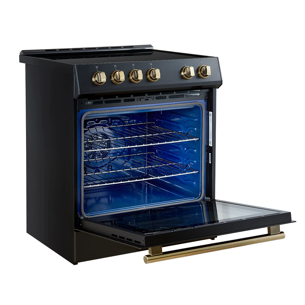 Leonardo Espresso 30-Inch Slide-In Induction Range, Convection Oven, 5 Cooking Zones, Touch Control Panel FFSIN098230BLK