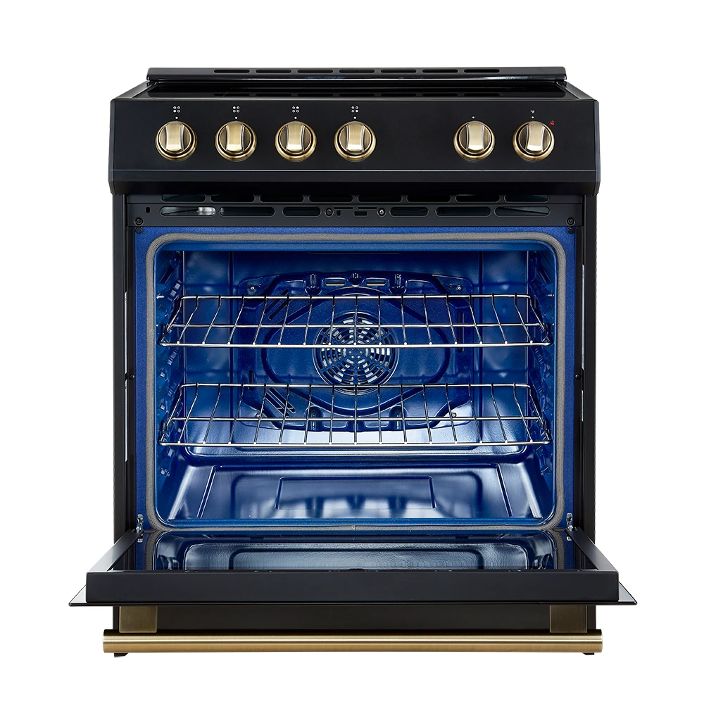 Leonardo Espresso 30-Inch Slide-In Induction Range, Convection Oven, 5 Cooking Zones, Touch Control Panel FFSIN098230BLK