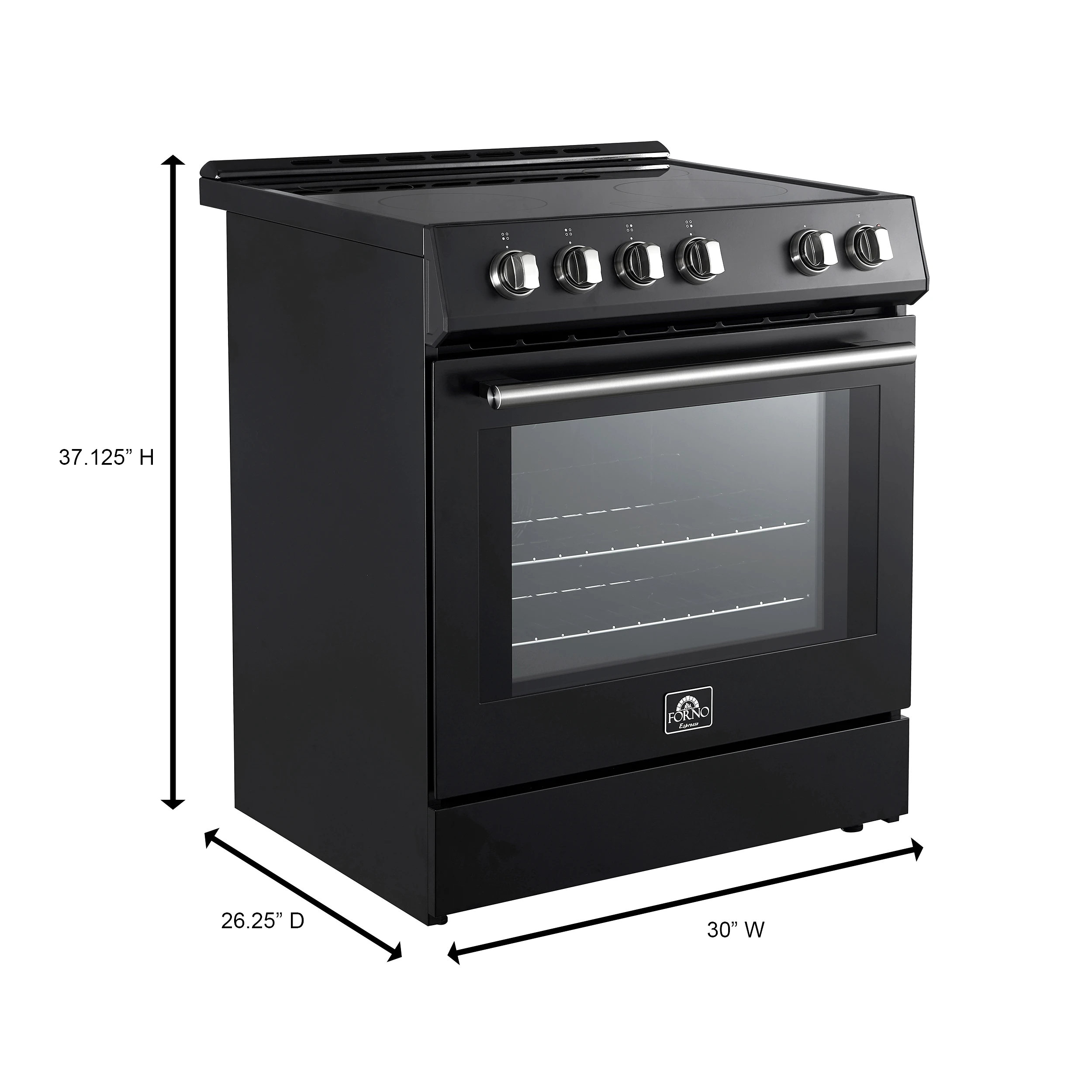 Leonardo Espresso 30-Inch Slide-In Induction Range, Convection Oven, 5 Cooking Zones, Touch Control Panel FFSIN098230BLK