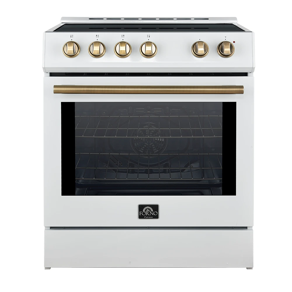 Leonardo Espresso 30-Inch Slide-In Induction Range, Convection Oven, 5 Cooking Zones, Touch Control Panel FFSIN098230WHT