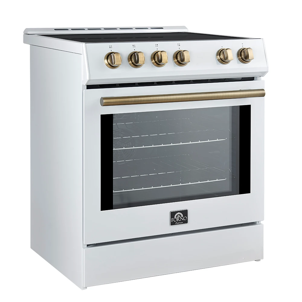 Leonardo Espresso 30-Inch Slide-In Induction Range, Convection Oven, 5 Cooking Zones, Touch Control Panel FFSIN098230WHT