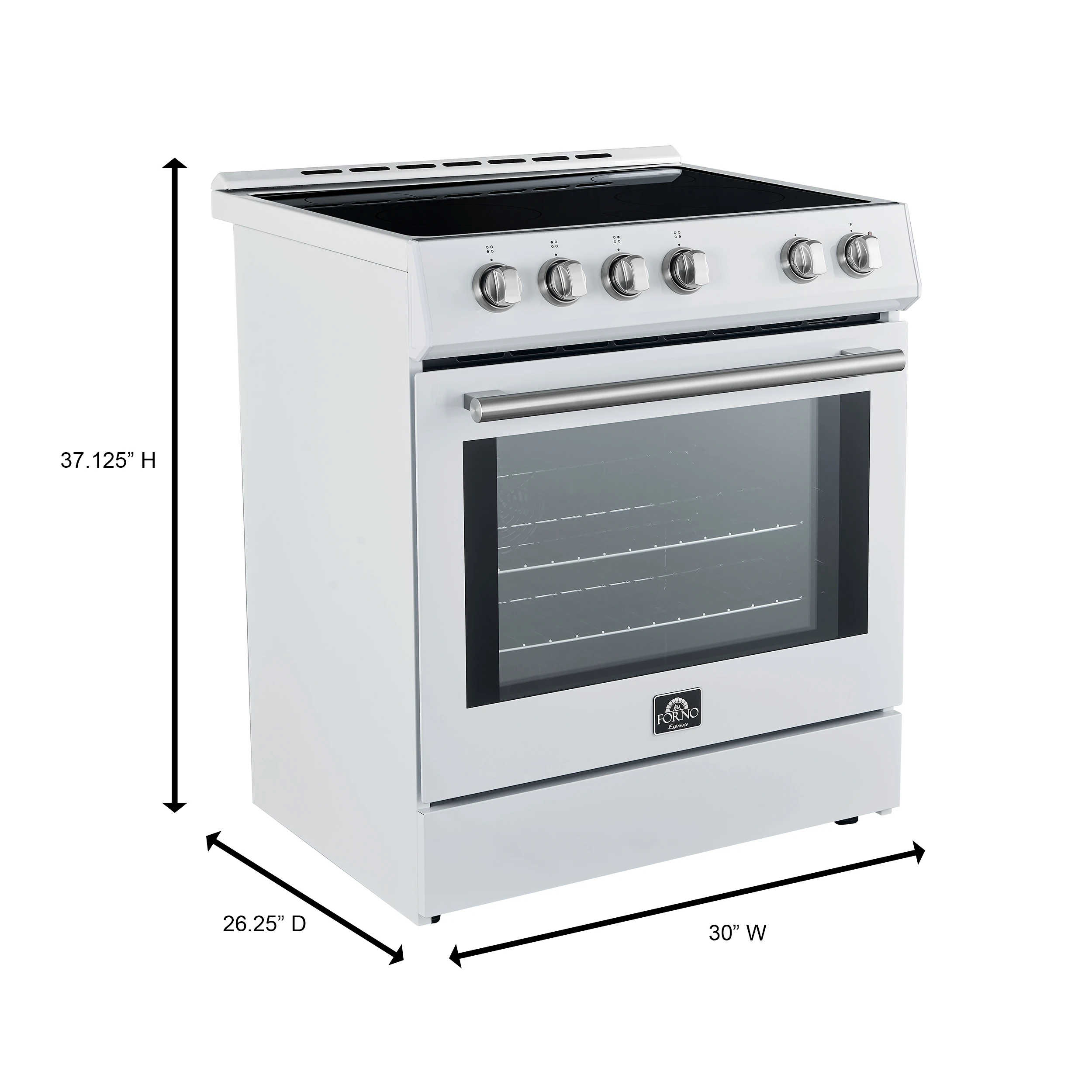 Leonardo Espresso 30-Inch Slide-In Induction Range, Convection Oven, 5 Cooking Zones, Touch Control Panel FFSIN098230WHT