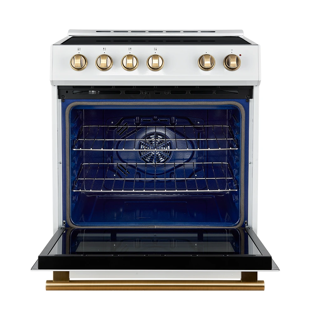 Leonardo Espresso 30-Inch Slide-In Induction Range, Convection Oven, 5 Cooking Zones, Touch Control Panel FFSIN098230WHT