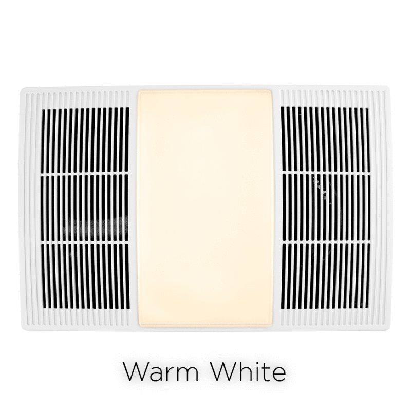 70/80 CFM Heater Exhaust Cover Upgrade With Dimmable LED and Color Adjustable CCT Lighting (single pack) FG80HBS