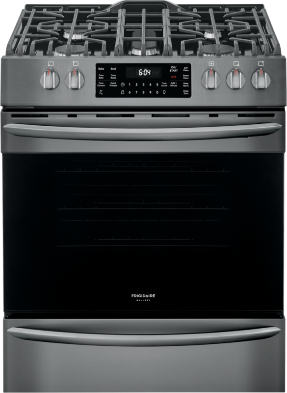 Frigidaire Gallery 30" Front Control Gas Range with Air Fry Black Stainless Steel FGGH3047VD Picture 1