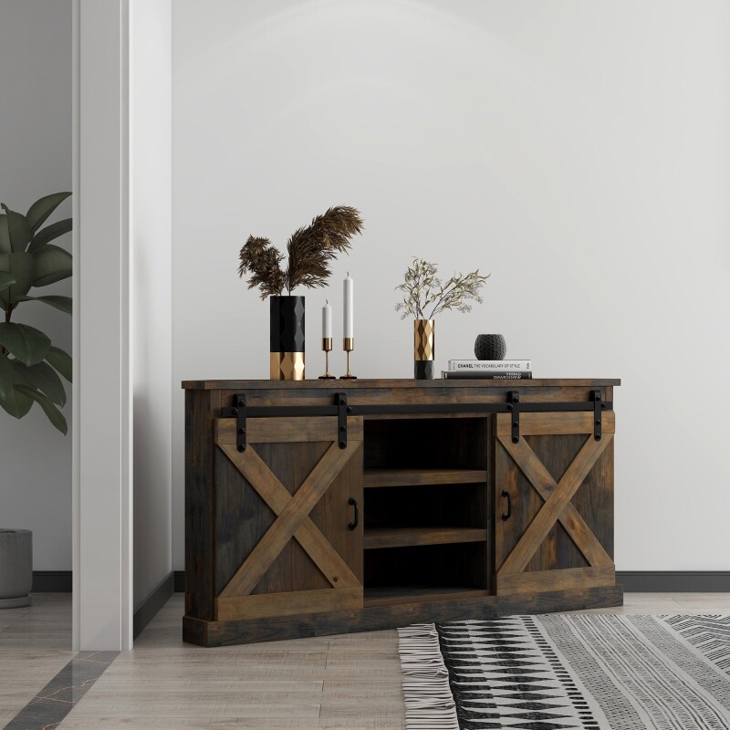 Farmhouse 66" Corner Tv Console FH1422BNW