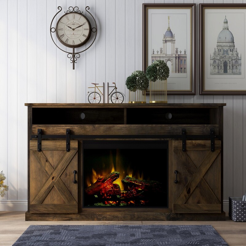 Farmhouse 66" Fireplace Console FH5120BNW