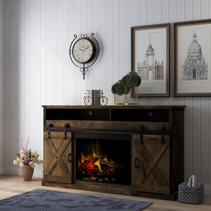 Farmhouse 66" Fireplace Console FH5120BNW