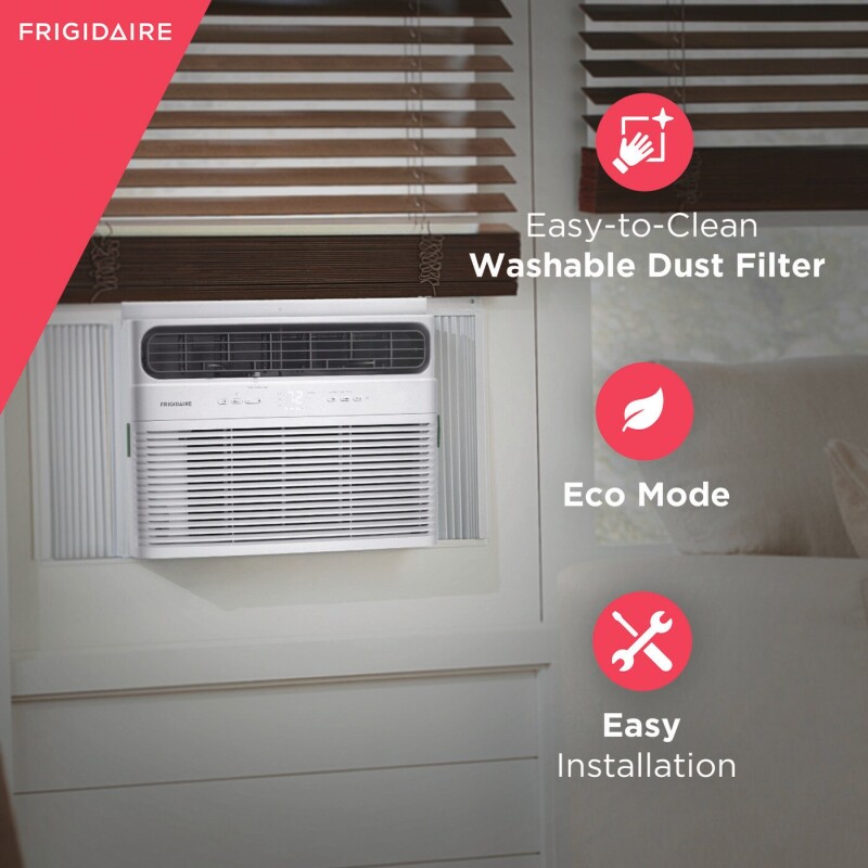 8,000 BTU Window Room Air Conditioner with Supplemental Heat FHWH084WB1