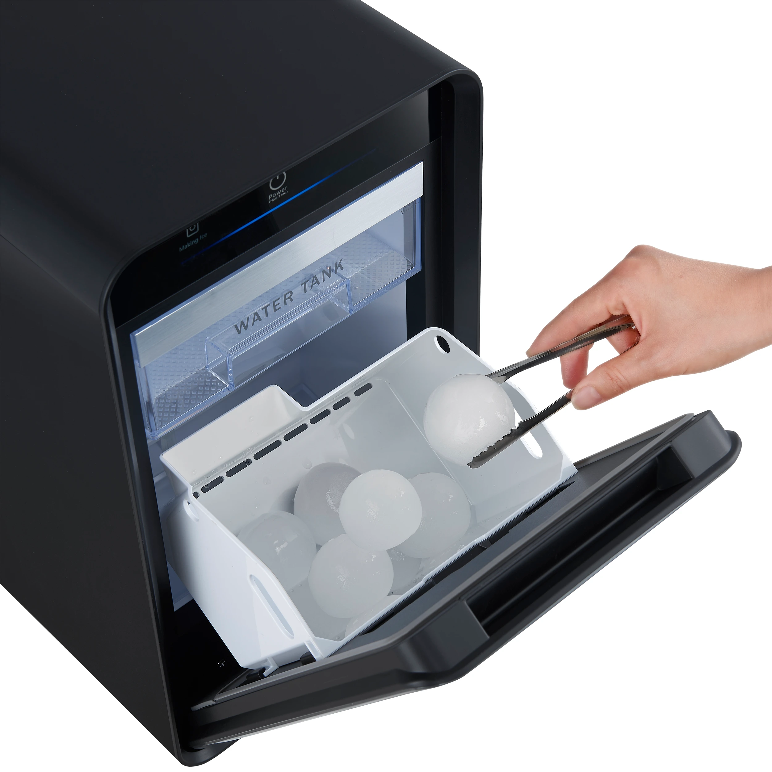 Sferico 11-in Ice Maker, black, 32 clear 2-in slow-melting spheres daily, stores more than 10 balls FIMFS735211BLK