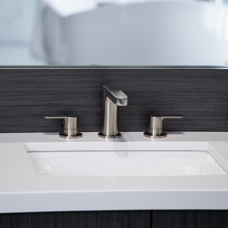 Fallen Leaf Widespread Bath Faucet In Brushed Nickel FLFBFBN