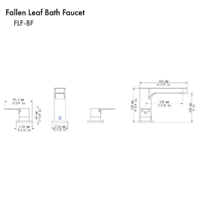 Fallen Leaf Widespread Bath Faucet In Chrome FLFBFCH
