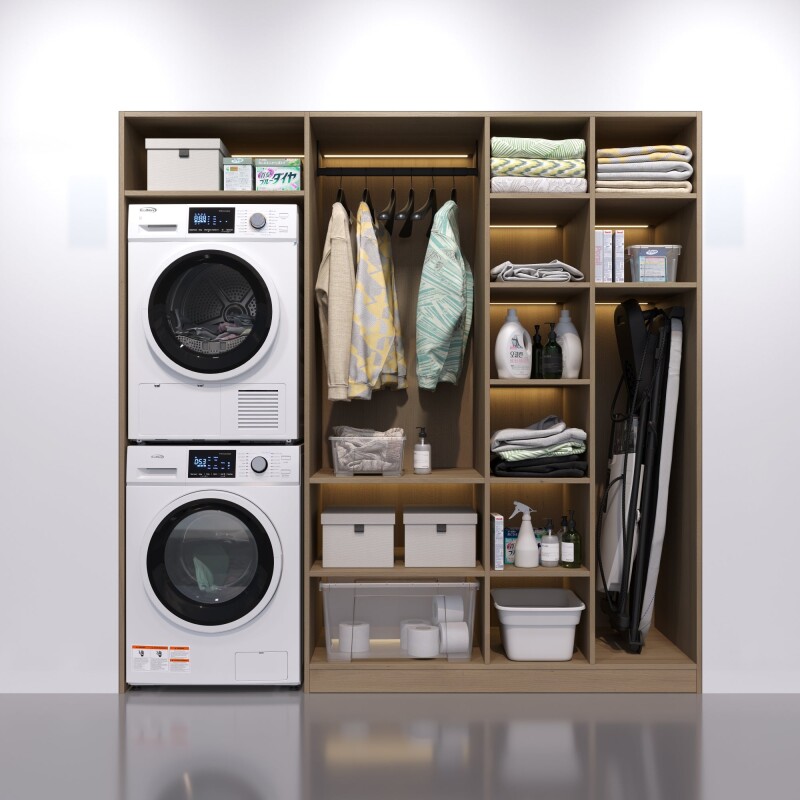 2.7 cu. ft. Stackable Front Load Compact Washing Machine in White FLW3CWH, product image 9 of 10