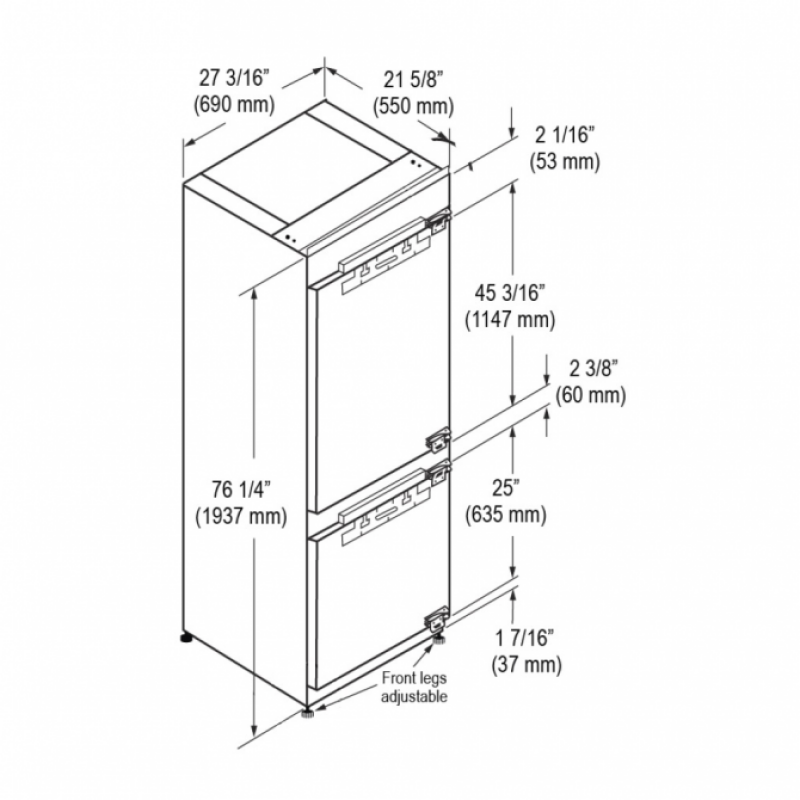 28" OVERLAY BUILT-IN FRIDGE FM4BM28IFBI