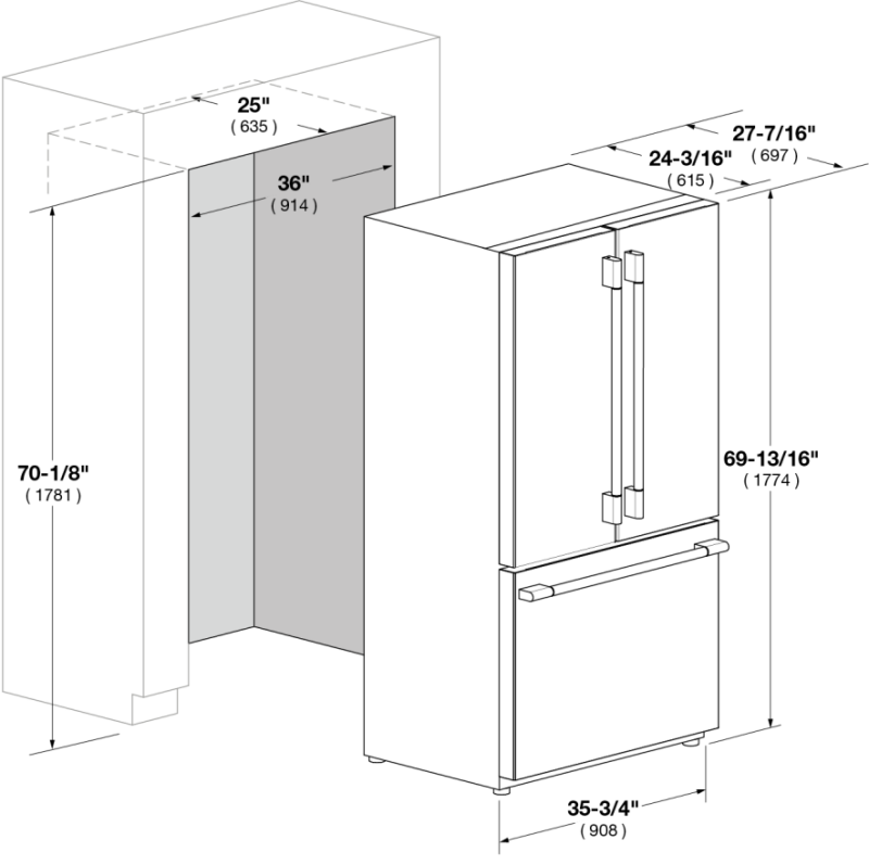36" FRENCH DOOR FRIDGE FM6FBM36SS