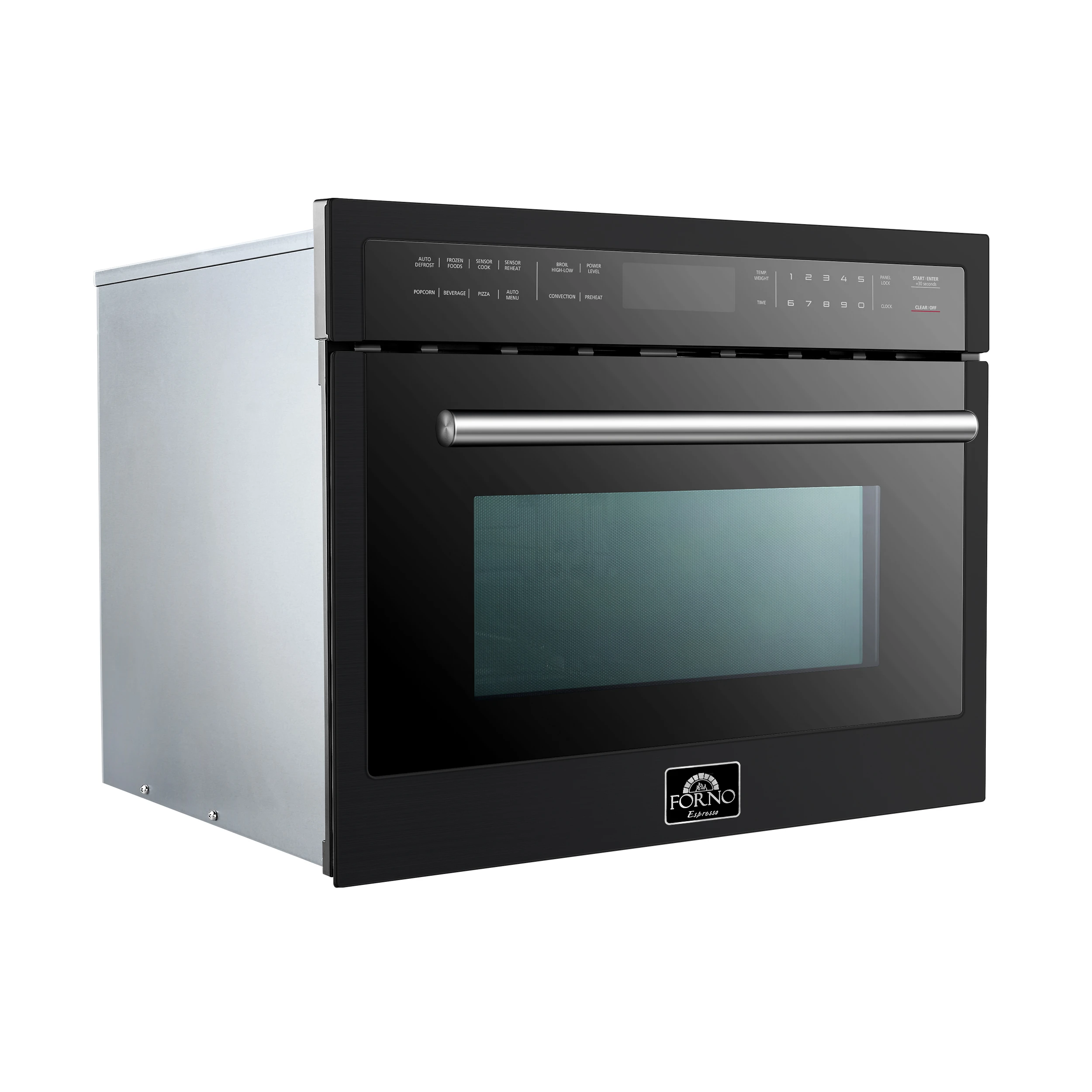 Oliena Espresso 24-Inch Built-In Microwave and Convection Oven Combo, 1.6 cu.ft, 1750W Convection, 1000W Microwave, Interior, Glass Touch Controls, Sensor Cooking FMWDR309324BLK