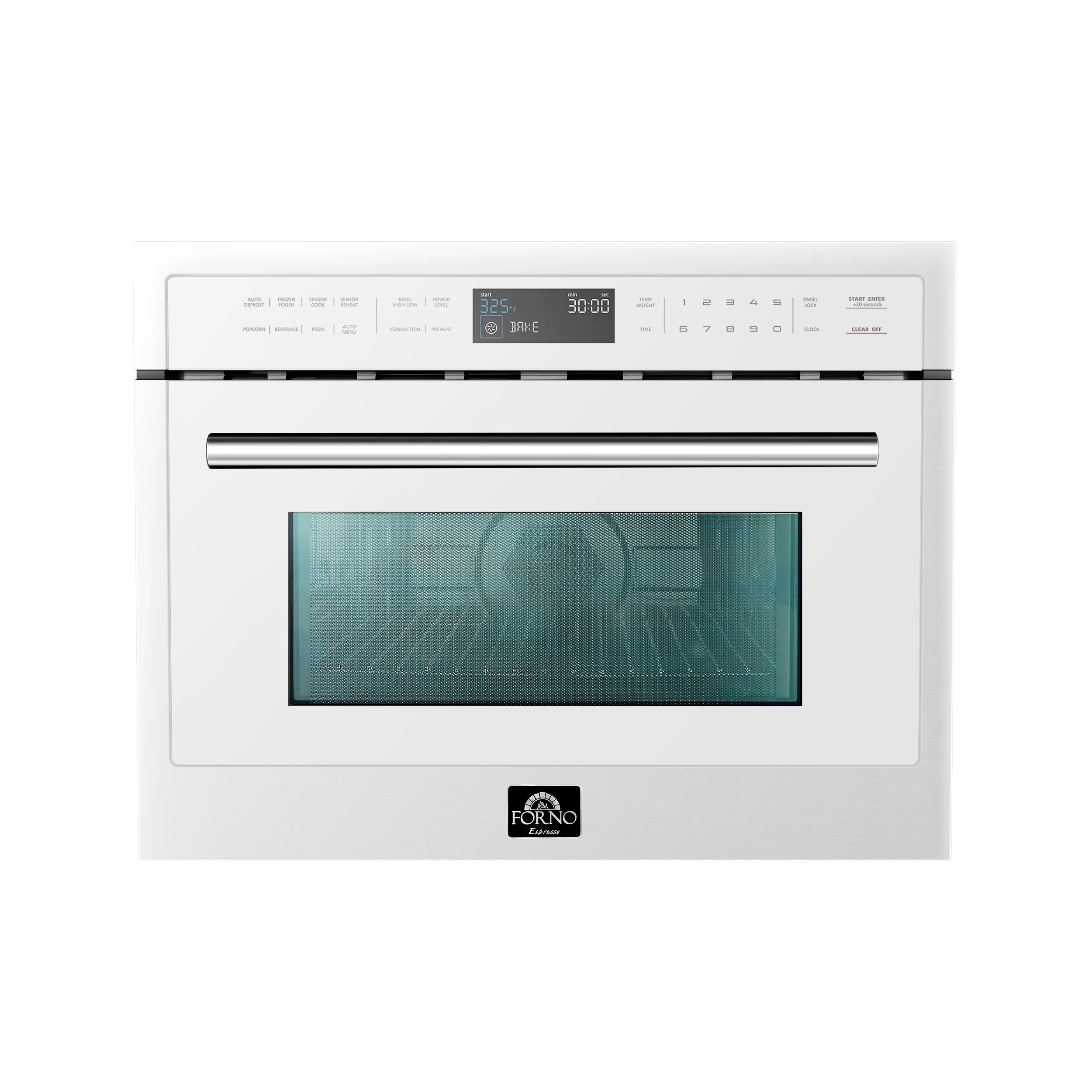 Oliena Espresso 24-Inch Built-In Microwave and Convection Oven Combo, 1.6 cu.ft, 1750W Convection, 1000W Microwave, Interior, Glass Touch Controls, Sensor Cooking FMWDR309324WHT